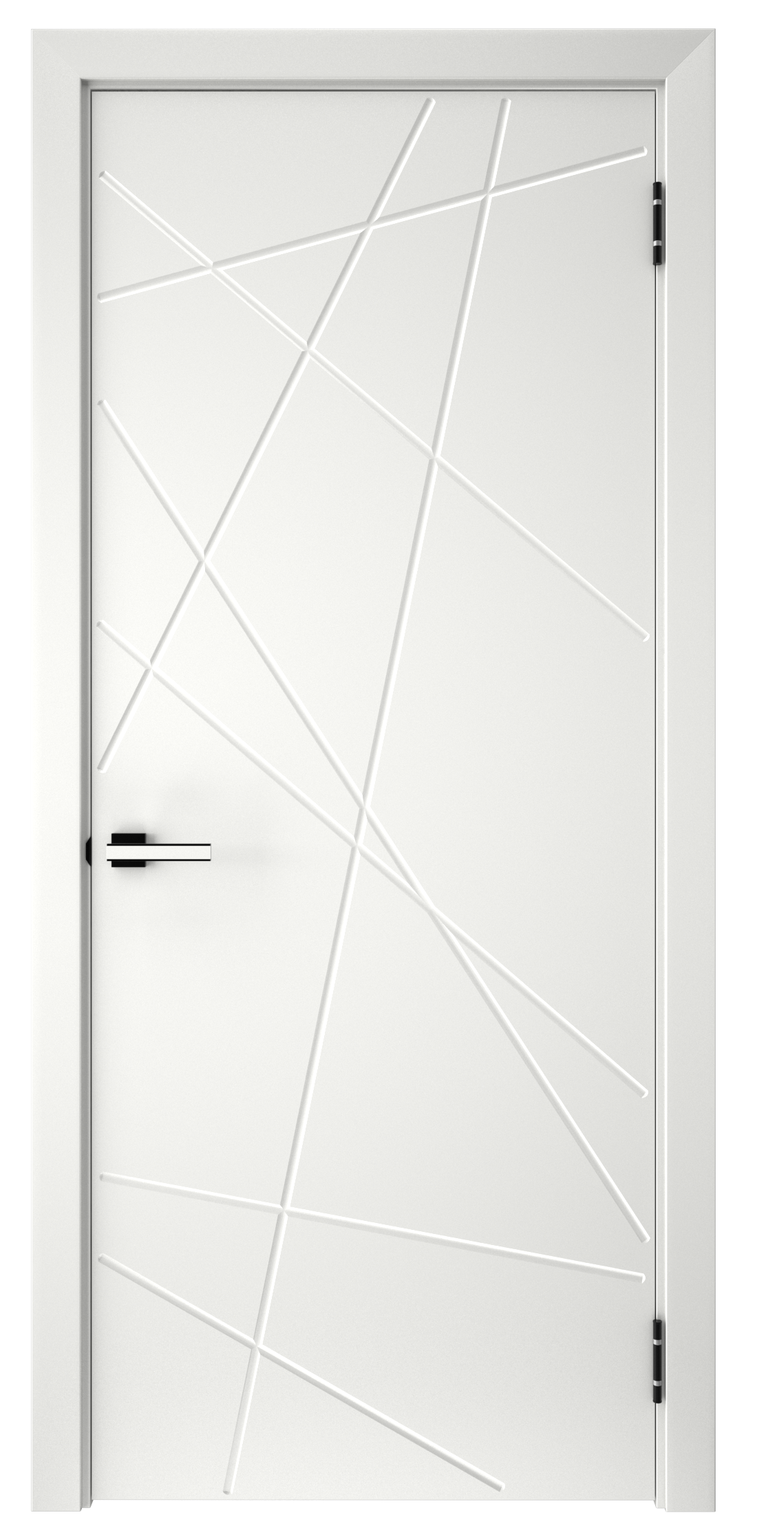 Изображение товара Дверь межкомнатная глухая Графика 90x200 см эмаль белый с замком и петлями