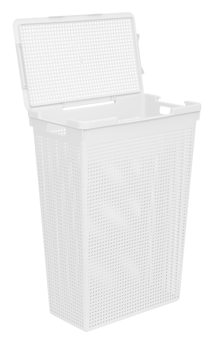 Корзина для белья Виолет Лофт 50л 45x60x26 см цвет белый - 2