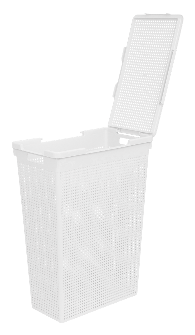 Корзина для белья Виолет Лофт 50л 45x60x26 см цвет белый - 1
