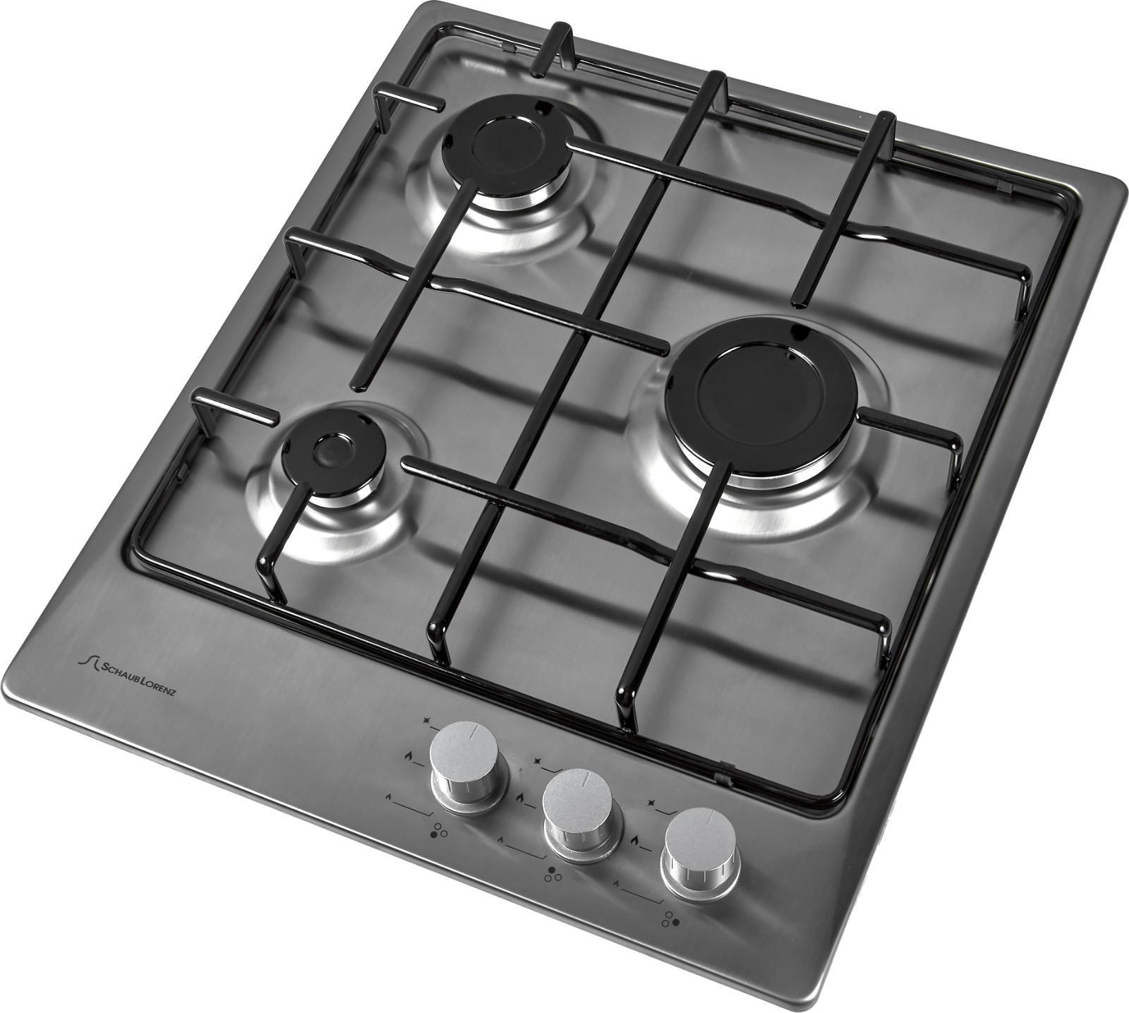 Изображение товара Газовая варочная панель Schaub Lorenz SLK GE4010 44 см 3 конфорки цвет серебряный