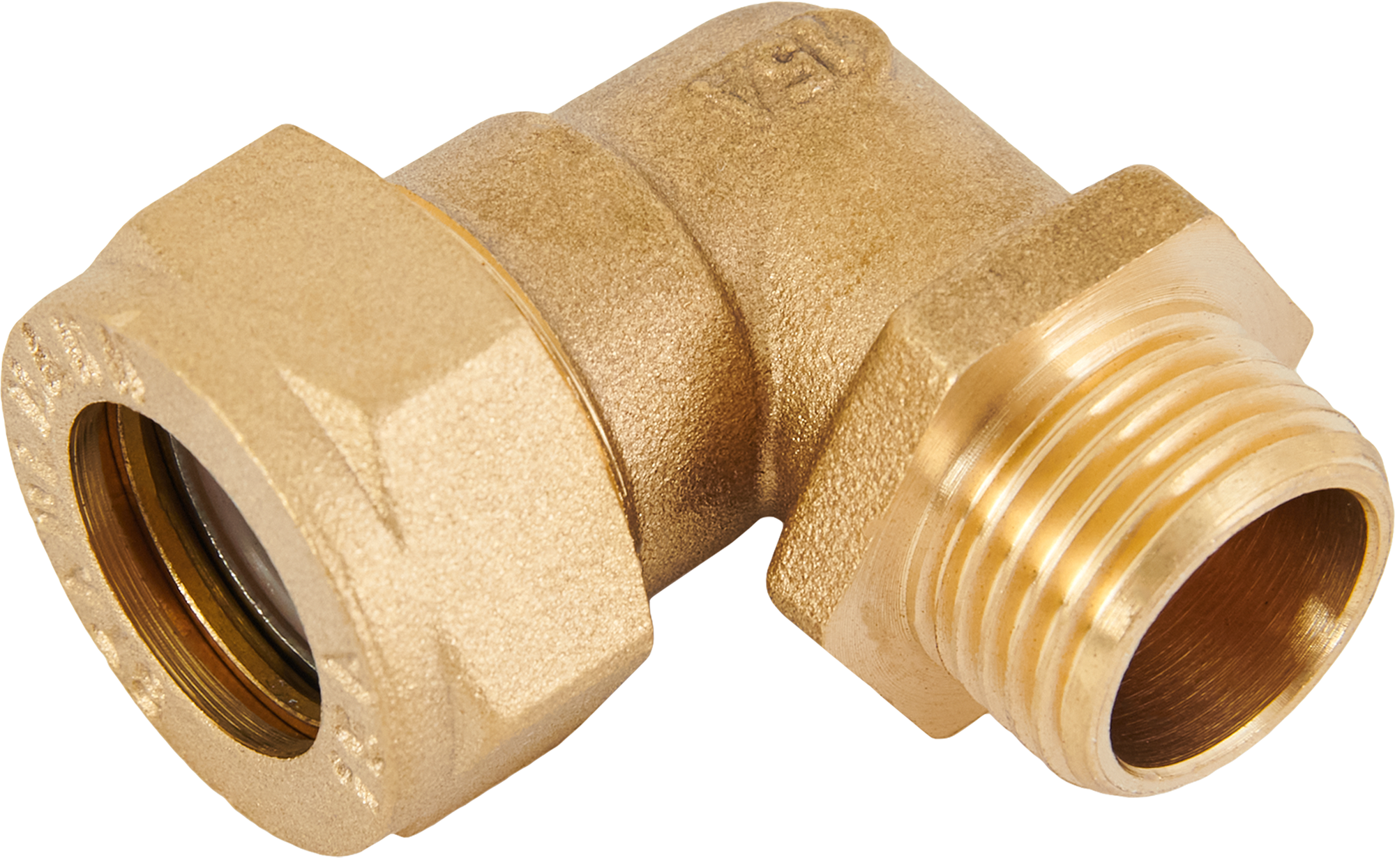 Изображение товара Угольник комбинированный 90° Stahlmann 1/2 дюйма латунь для водоснабжения