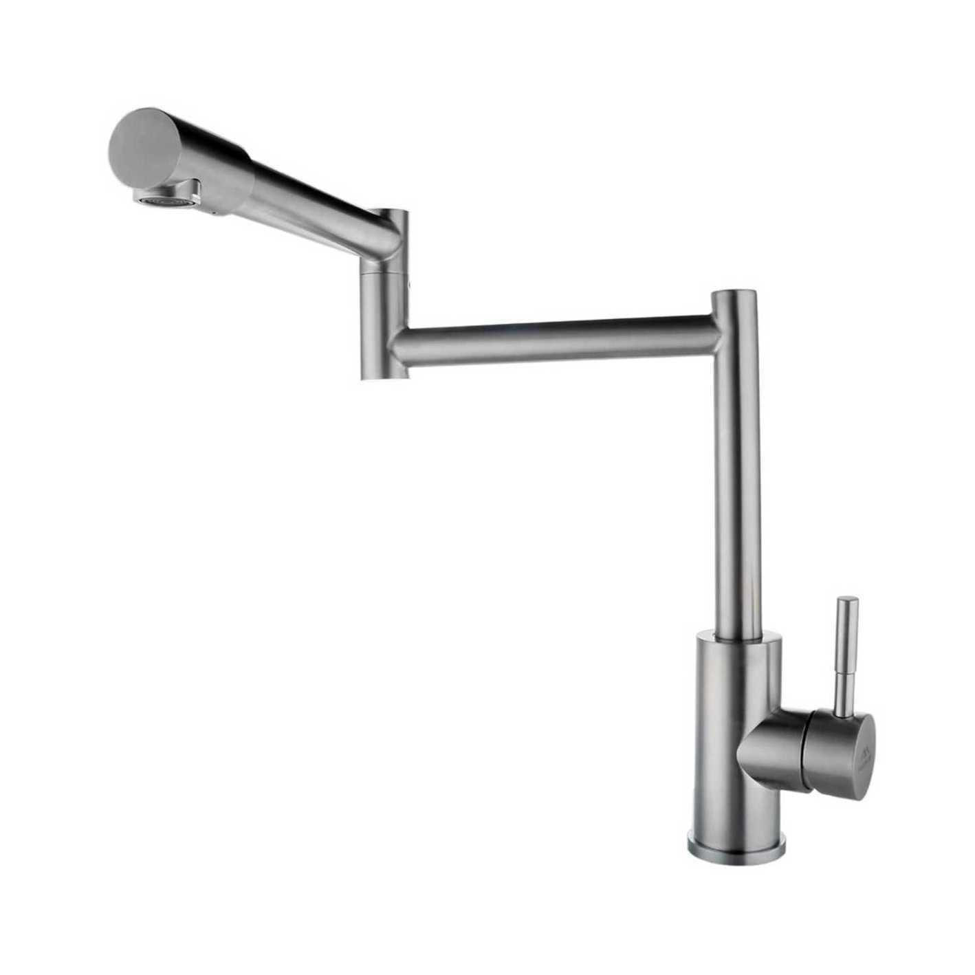 Изображение товара Однорычажный кухонный смеситель Fashun A54409 сатин 33.7 см вращающийся излив