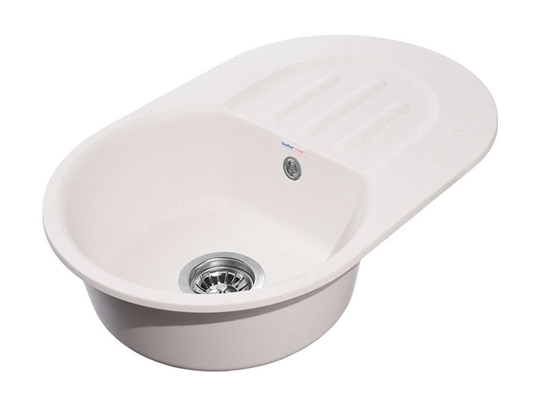 Изображение товара Мойка под столешницу Granfest Smart 68.10x43.30 глубина 16 см мрамор цвет белый