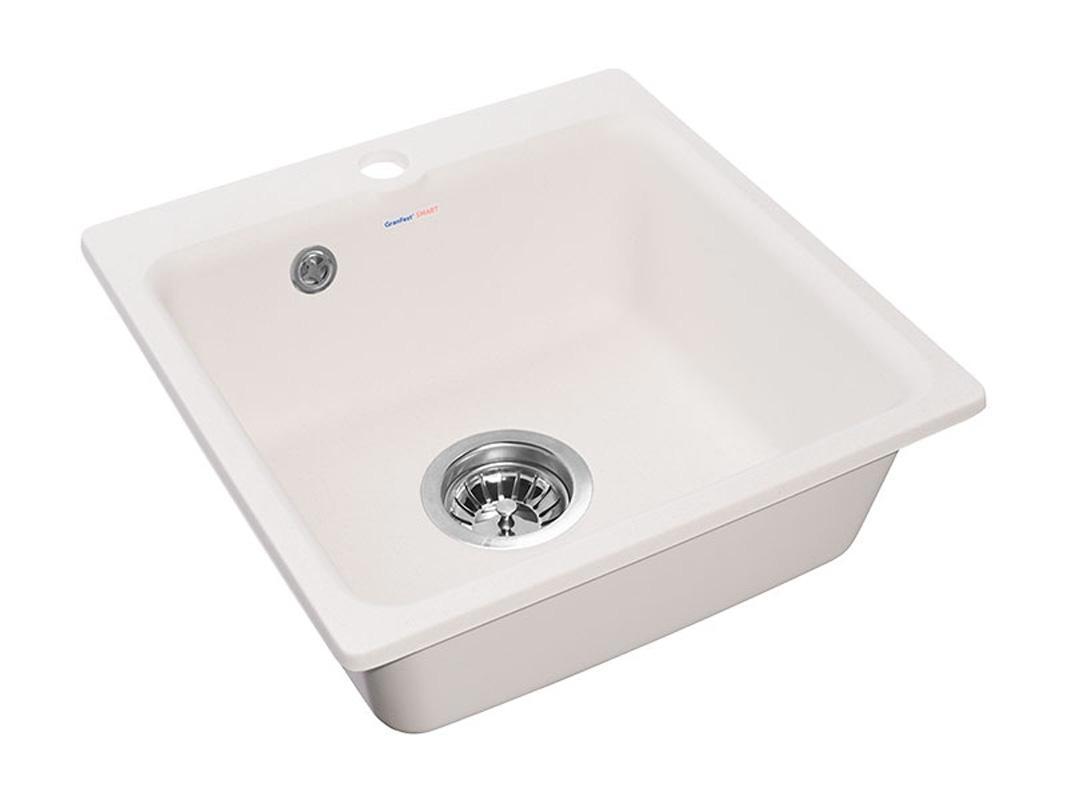 Изображение товара Мойка под столешницу Granfest Smart 43x43 глубина 16 см мрамор цвет белый