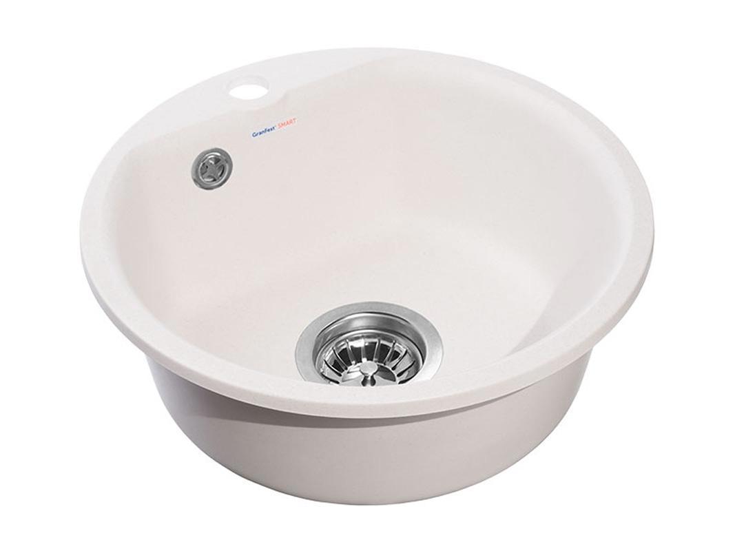 Изображение товара Мойка под столешницу Granfest Smart 43.40x43.40 глубина 16 см мрамор цвет белый