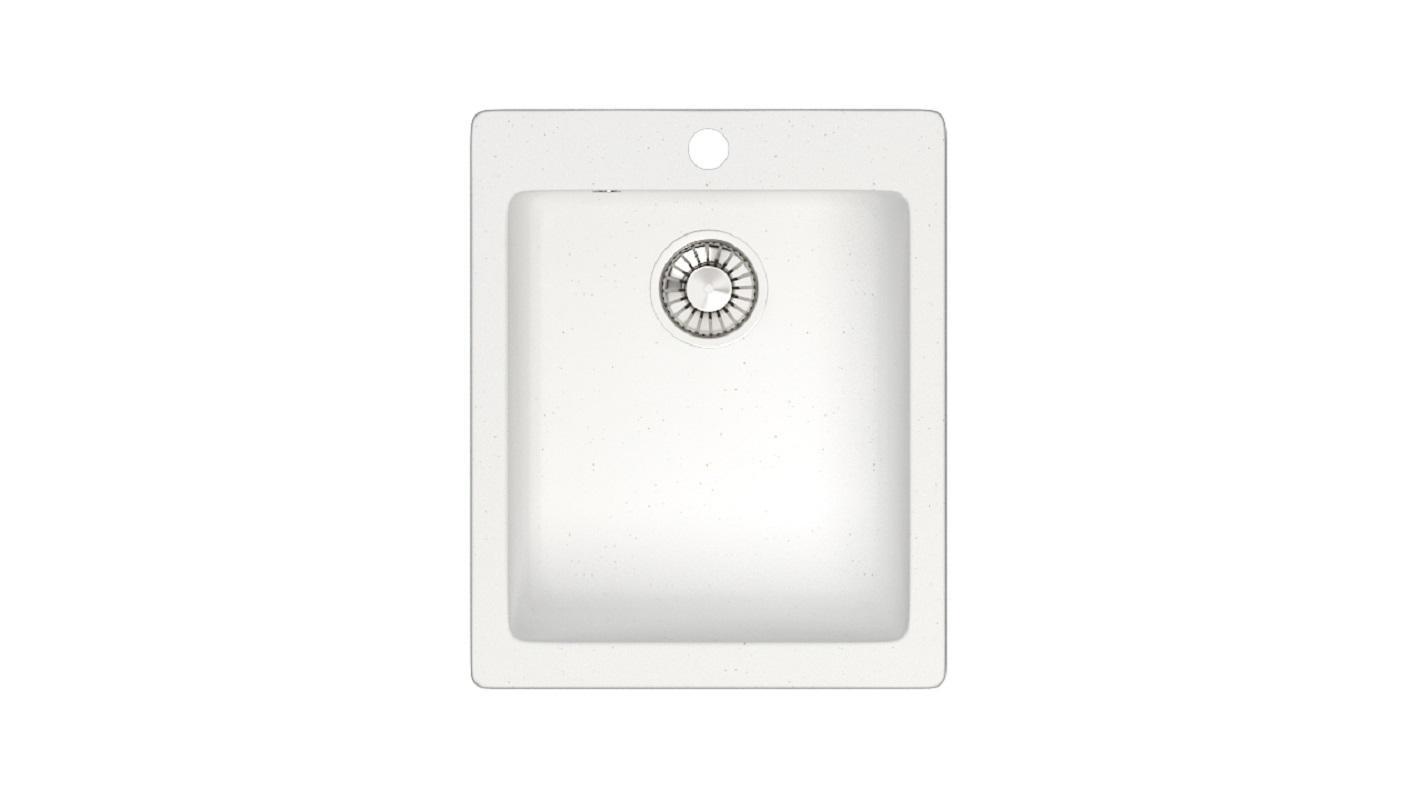 Изображение товара Врезная мойка Glanz J-008 42.50x50 глубина 19.50 см литьевой мрамор цвет белый