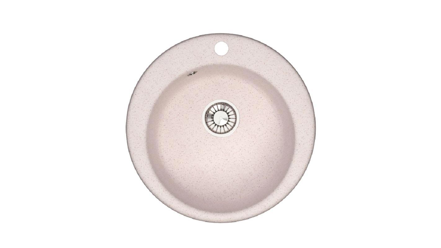Изображение товара Врезная мойка Glanz J-030 47.50x47.50 глубина 18 см литьевой мрамор цвет бежевый