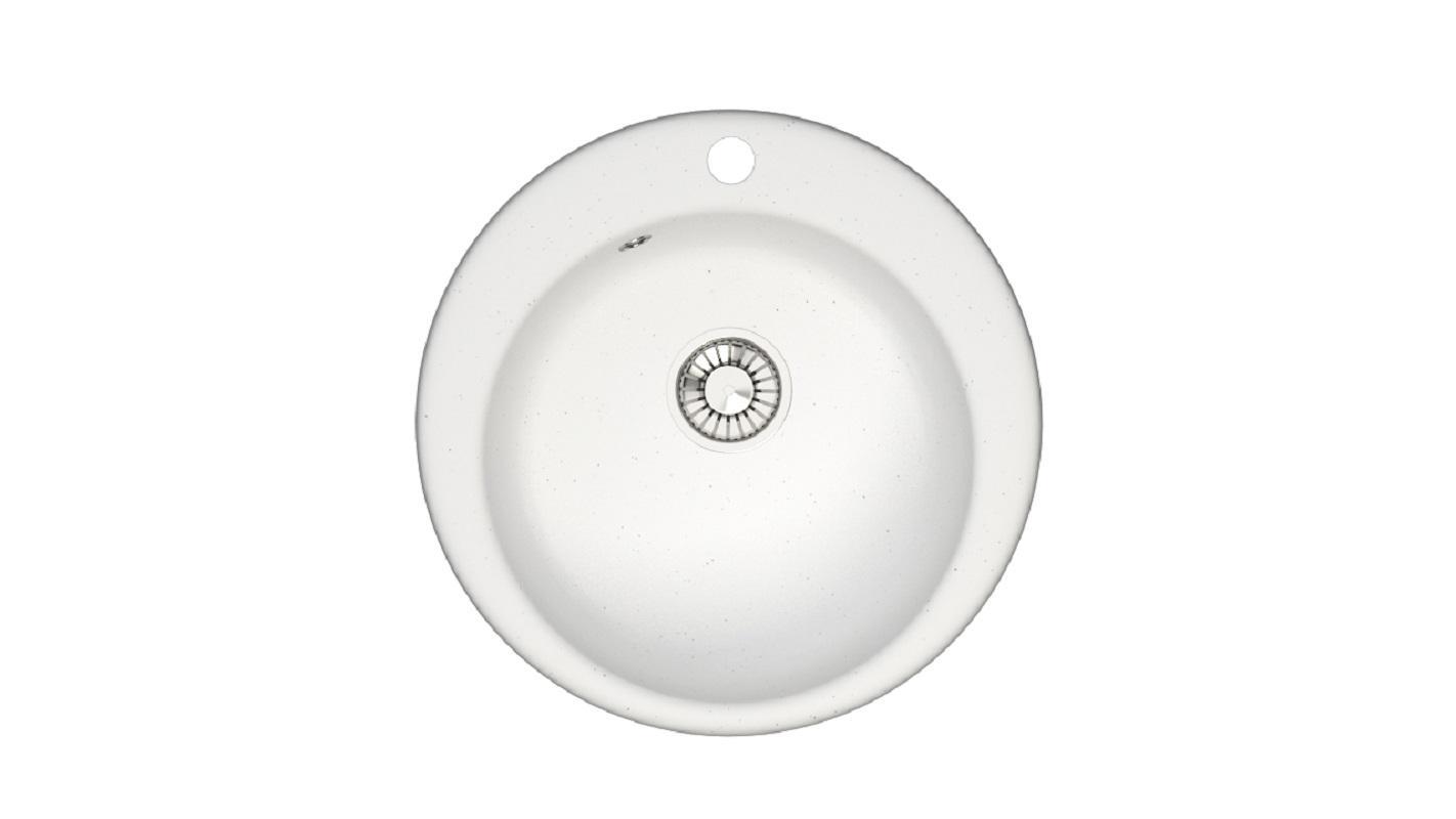 Изображение товара Врезная кварцевая мойка Glanz J-030 47.5x47.5 см белая антибактериальная