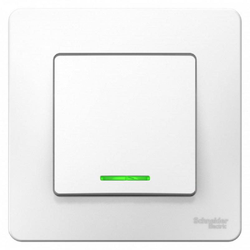 Изображение товара Выключатель встраиваемый Schneider electric Blanca BLNVS006111 1 клавиша с подсветкой цвет белый