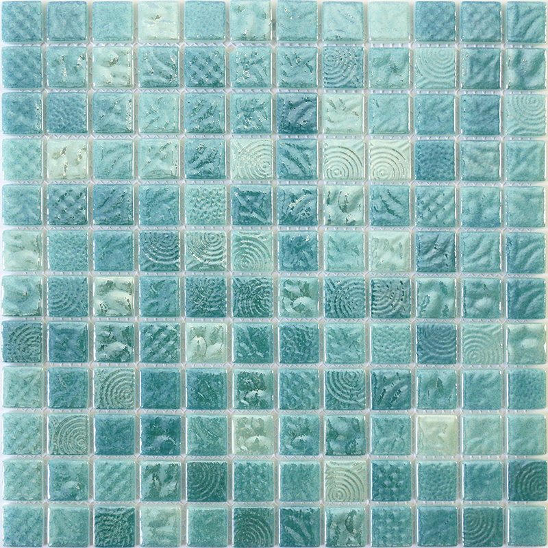 Изображение товара Стеклянная мозаика Natural STP-GN002-L зеленого цвета 31.5x31.5 см