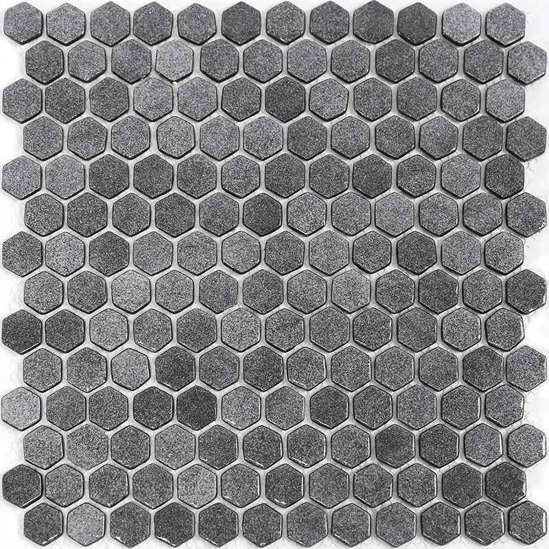 Изображение товара Мозаика стеклянная Natural STP-GR009-HEX 29x29 см цвет темно-серый