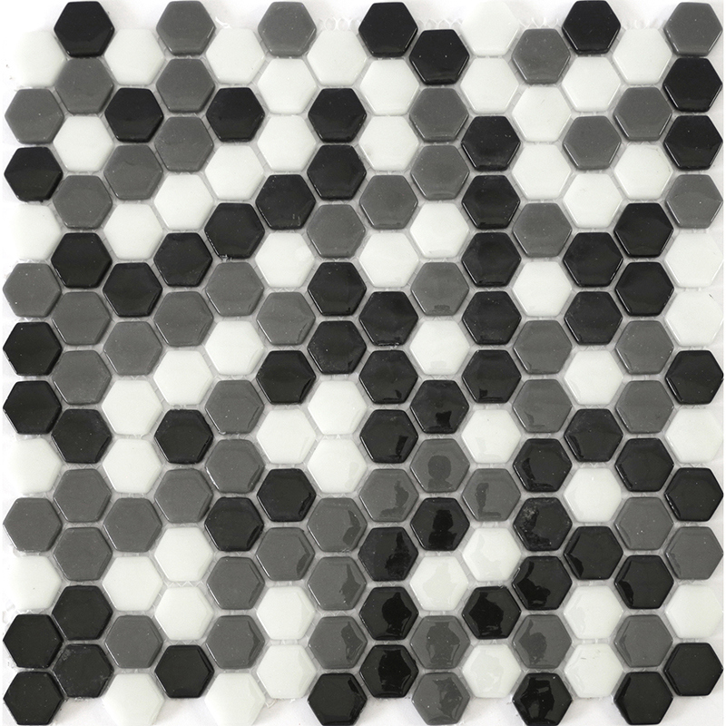 Изображение товара Мозаика стеклянная Natural STP-BK005-HEX 29x29 см цвет разноцветный