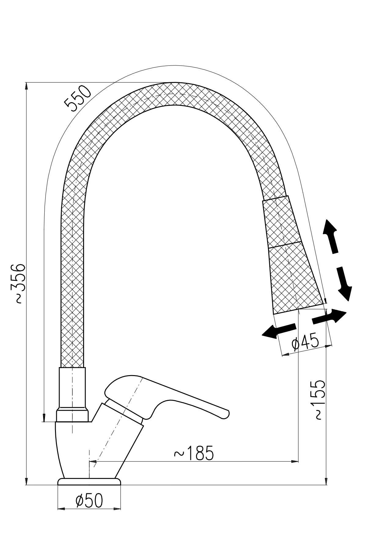 Изображение товара Ravslezak SA506.5/13 однорычажный смеситель, 55 см, хром