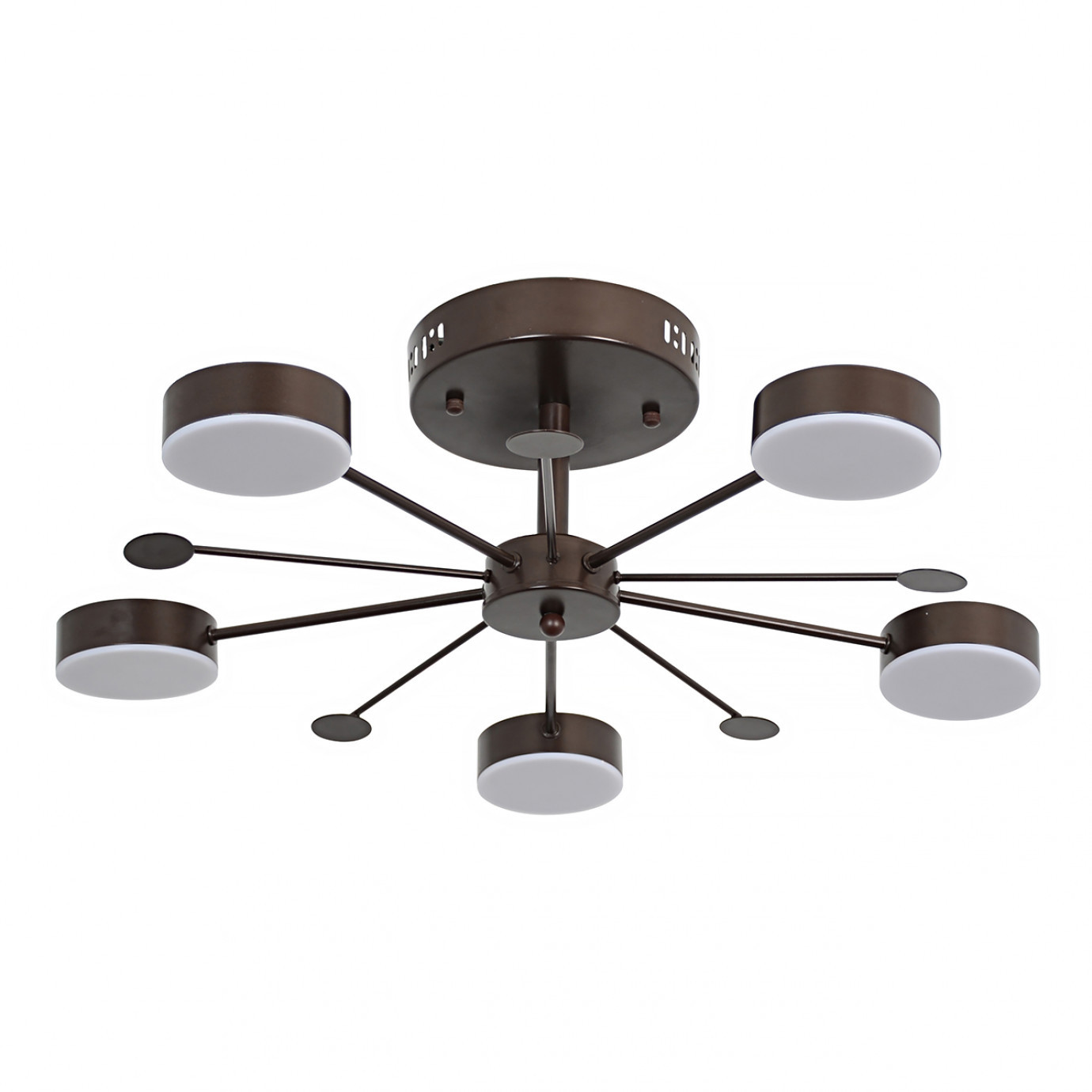 Изображение товара Потолочная люстра De markt 632016705 современный дизайн коричневый 5 плафонов LED ПДУ