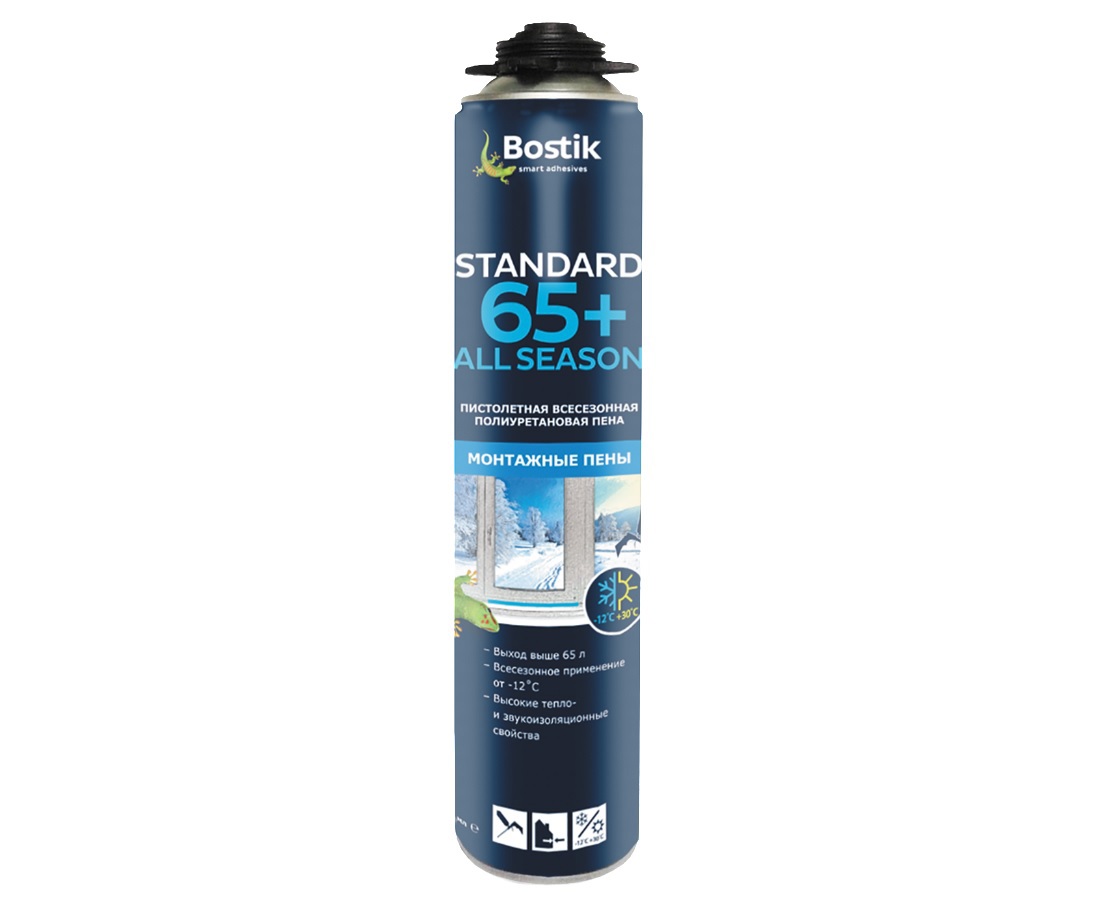 Изображение товара Пена монтажная профессиональная Bostik standard 65+ All SEASON 84533024 всесезонная 850 мл