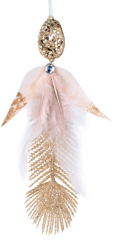 Изображение товара Подвесное украшение Перышко 21 см белое из полипропилена