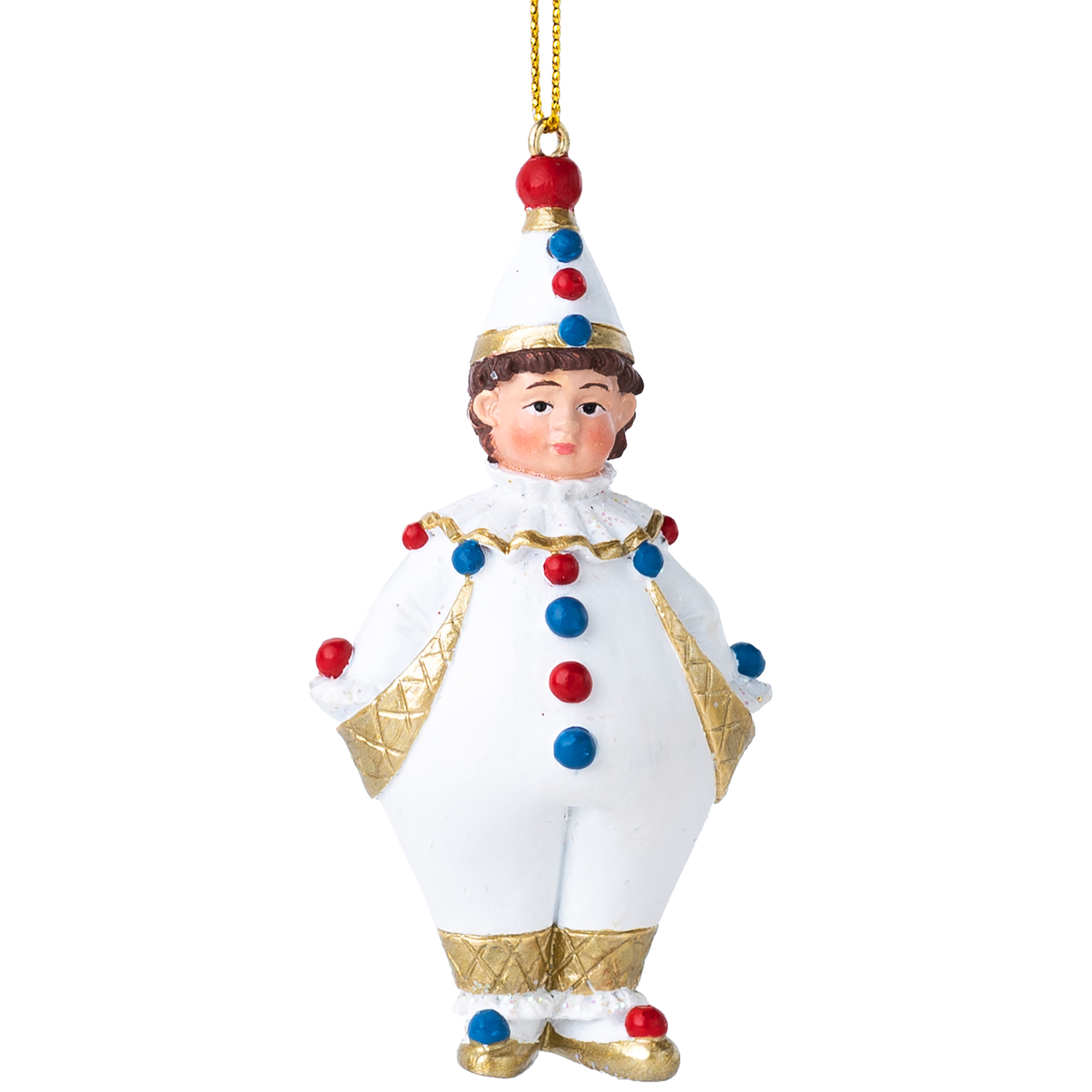 Изображение товара Подвесное украшение Christmas "Арлекин" 2.5x8.5x4.5 см полистоун белый