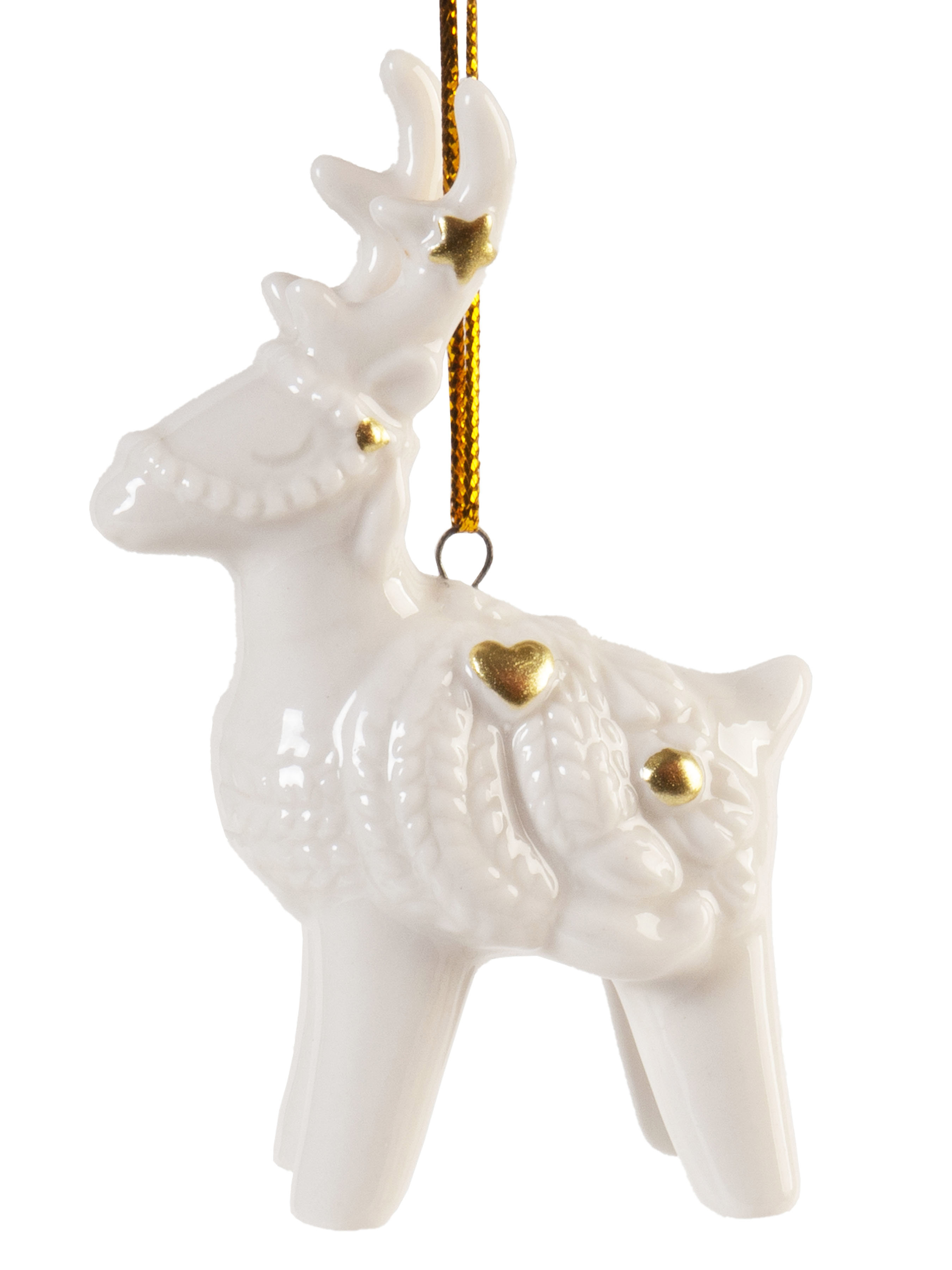 Изображение товара Подвесное украшение Nature Олень из фарфора 3.7x7.5x3.7 см для елки