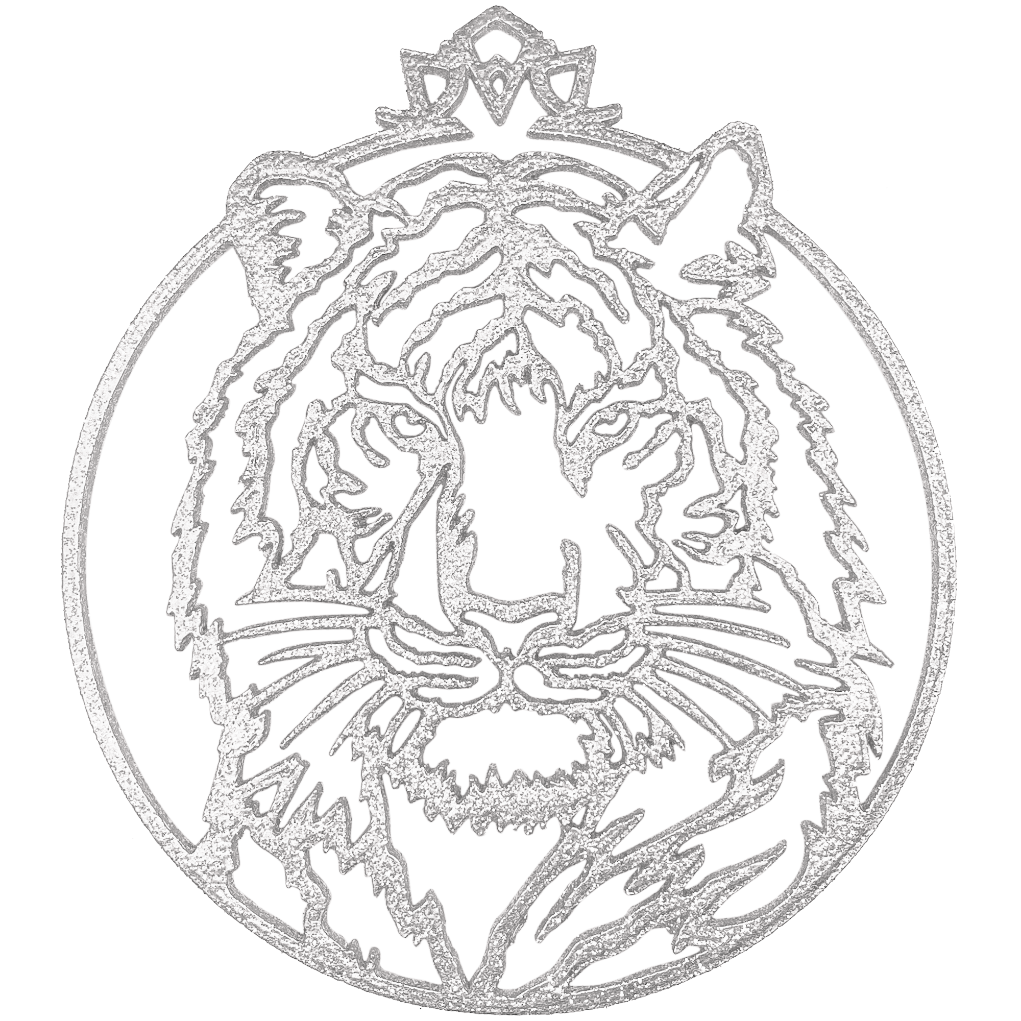 Изображение товара Ёлочная игрушка тигр 1 пластиковая белая для елки новогодний декор