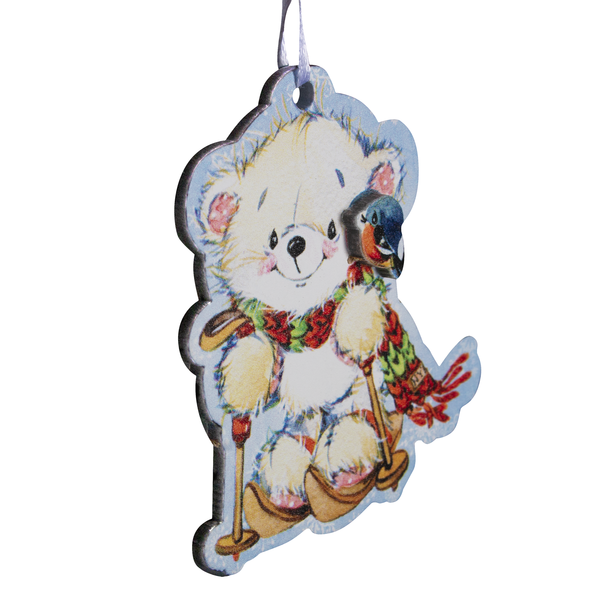 Изображение товара Елочная игрушка Christmas "3D Мишка на лыжах" h7.5 см