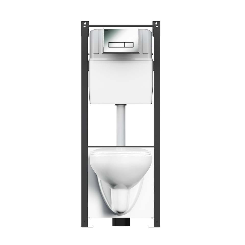 Изображение товара Комплект инсталляция с унитазом Damixa Elder с клавишей цвет глянцевый хром