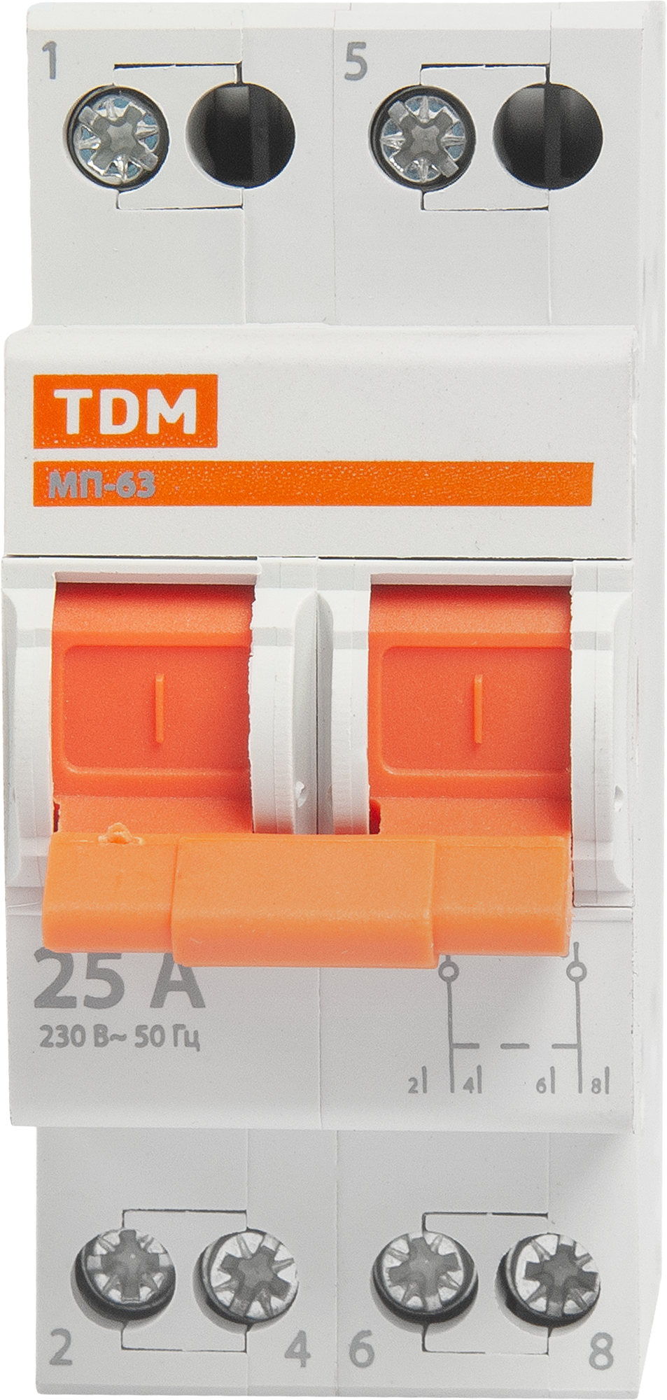 Выключатель нагрузки TDM Electric МП-63 2P 25 А трёхпозиционный - 1