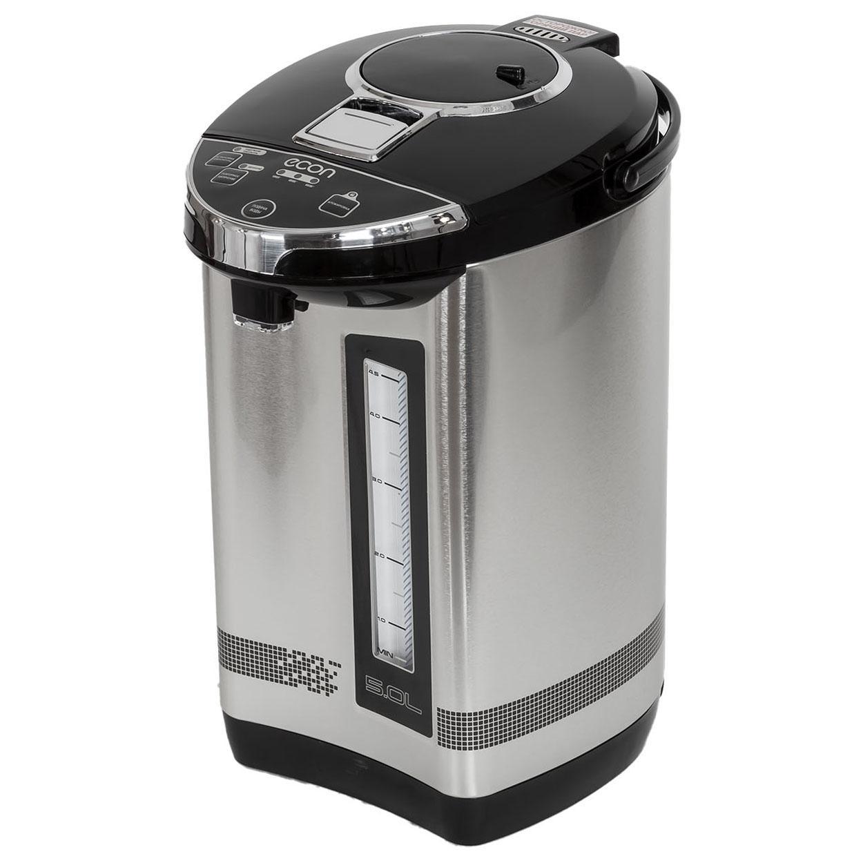 Изображение товара Электрический термопот ECON Eco-504tp 5 л черный/серебристый с функциями кипячения и поддержания те