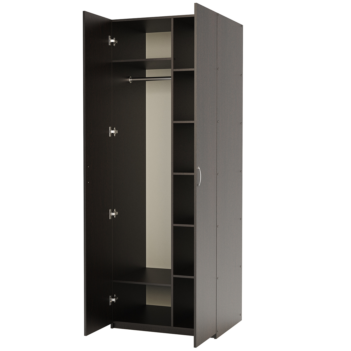 Изображение товара Шкаф распашной Шарм-Дизайн ДОК-2 90x220x60 см ЛДСП цвет венге