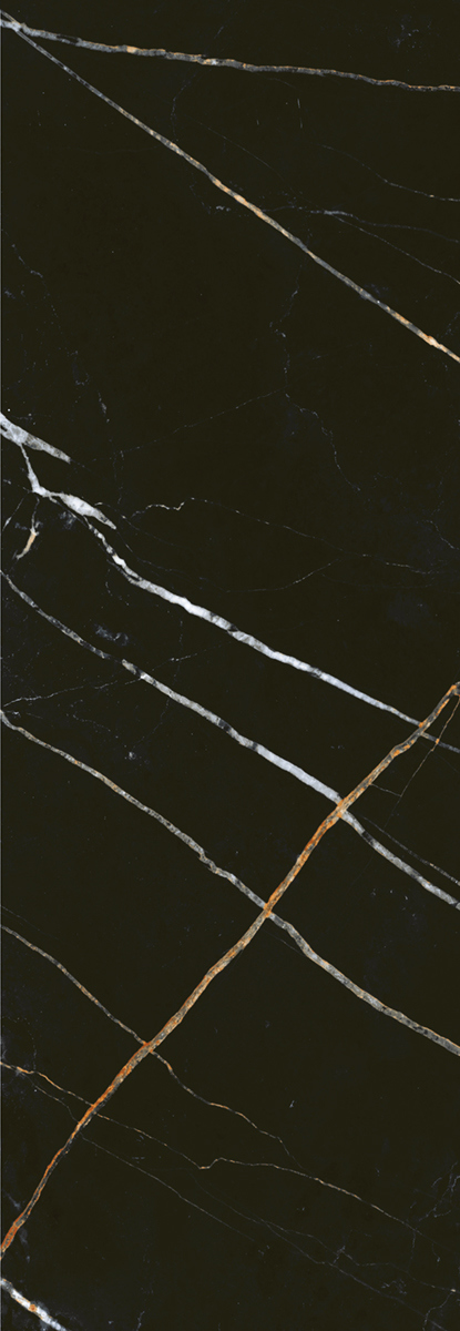 Изображение товара Настенная плитка Black and Gold 24.7x70 см черный глянцевый мрамор ректифицированная