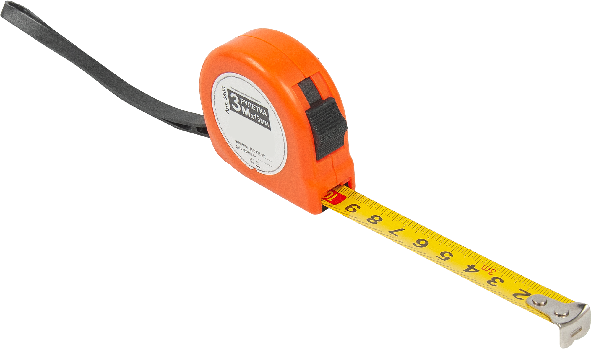 Изображение товара Рулетка 3600 3 м сталь корпус пластиковый для строительных работ
