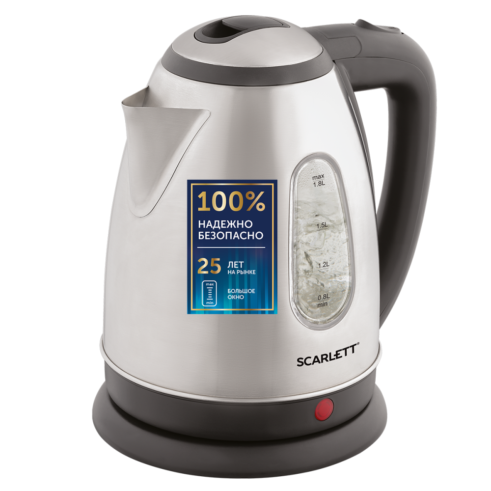 Изображение товара Электрический чайник Scarlett SC-EK21S88 1.8 л сталь цвет серебристый