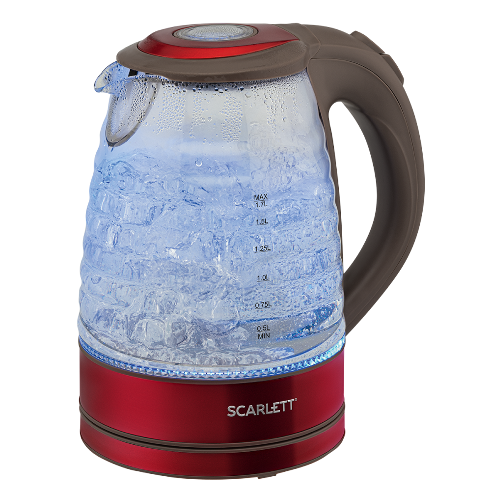 Изображение товара Электрический чайник Scarlett SC-EK27G62 1.7 л стекло красный