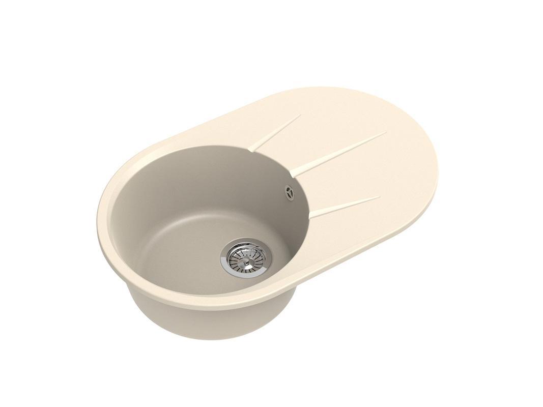 Изображение товара Мойка под столешницу Ewigstein Rund 74x47 см глубина 19 см кварц цвет кремовый