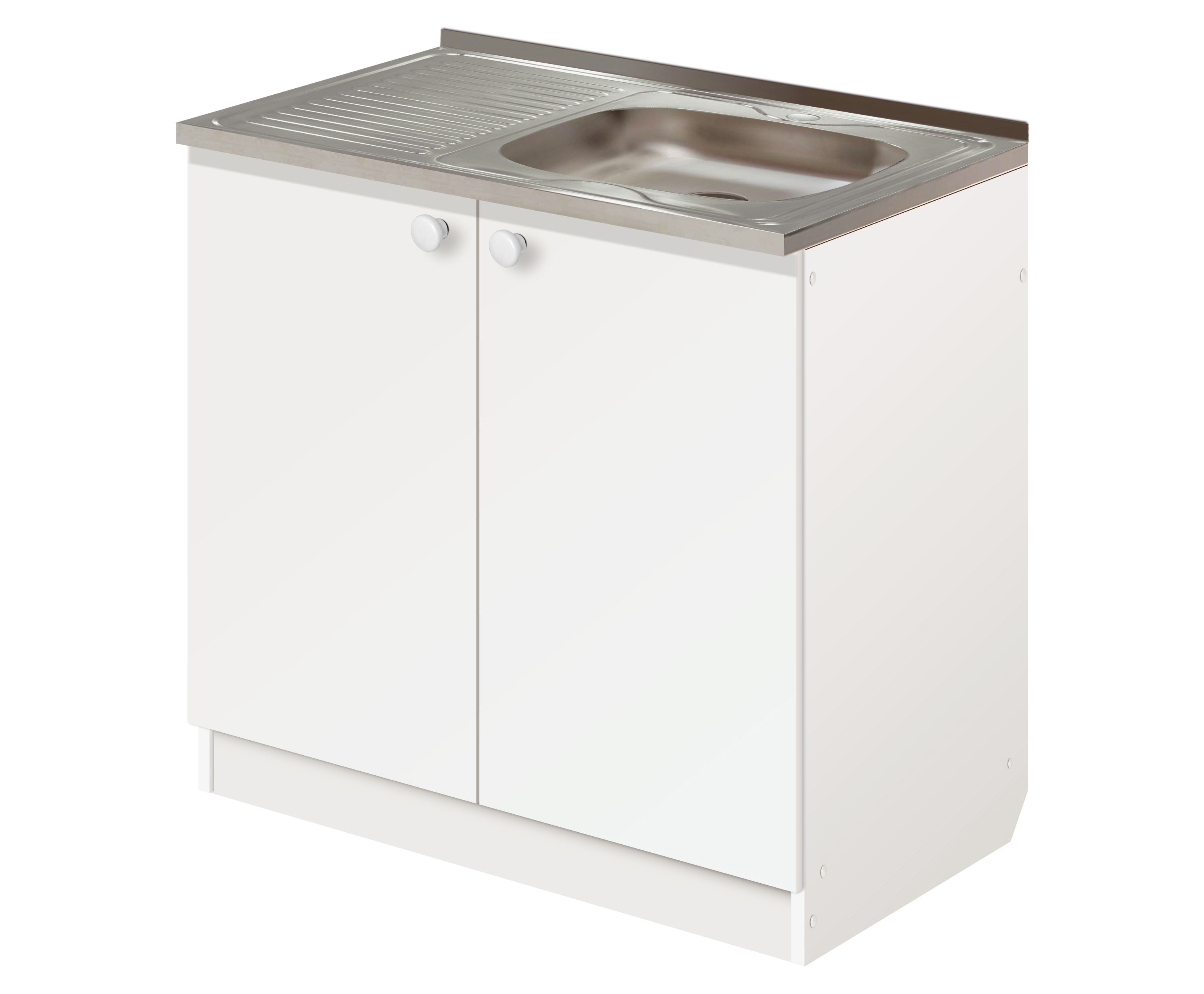 Изображение товара Напольный шкаф с мойкой Лидер Эконом ТМ4216 80x82x60 см из ЛДСП белый