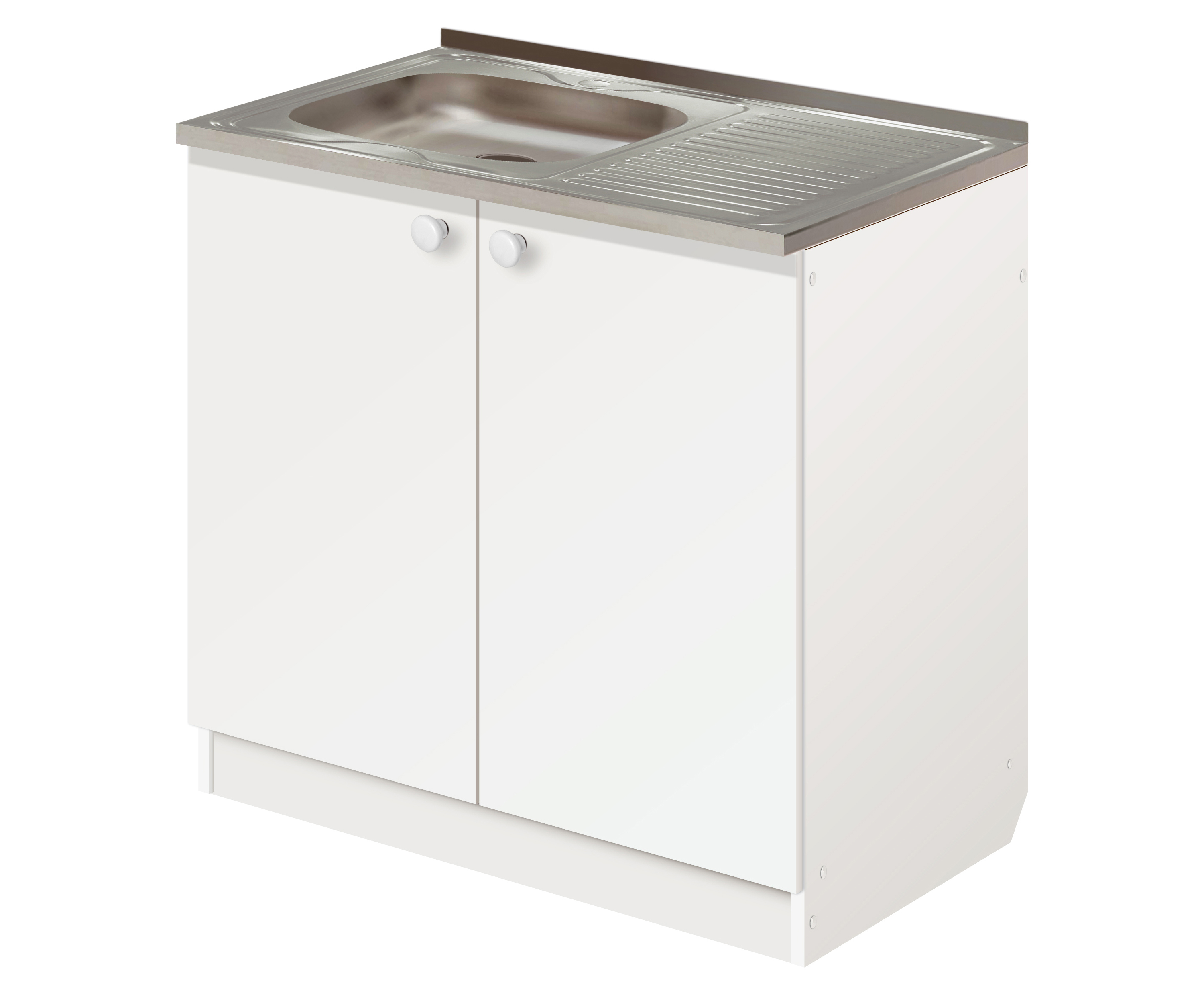 Изображение товара Напольный шкаф с мойкой Лидер Эконом ТМ4216л 80x82x60 см ЛДСП цвет белый