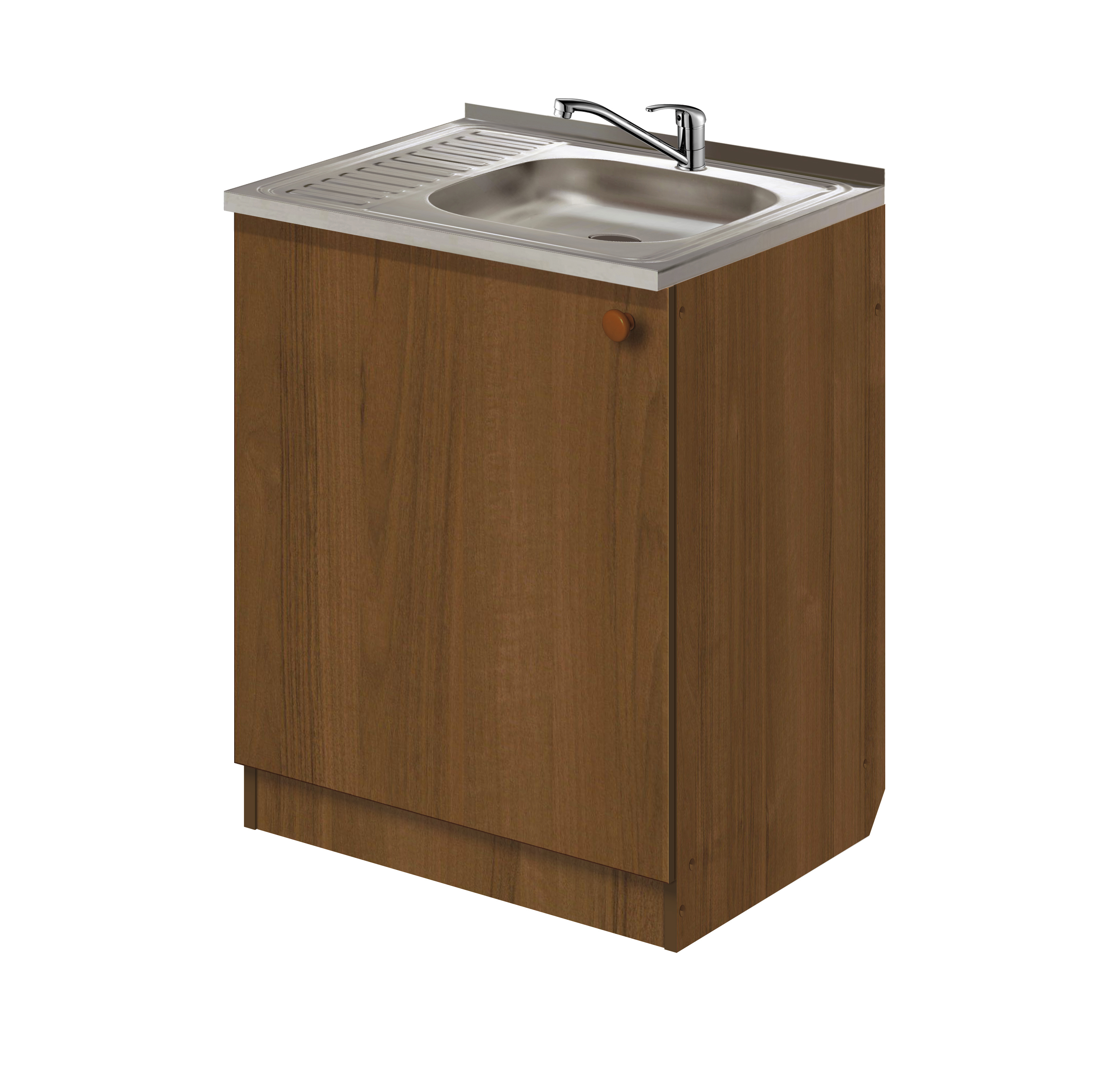 Напольный шкаф с мойкой и смесителем Лидер Эконом КП4214 60x82x60 см ...