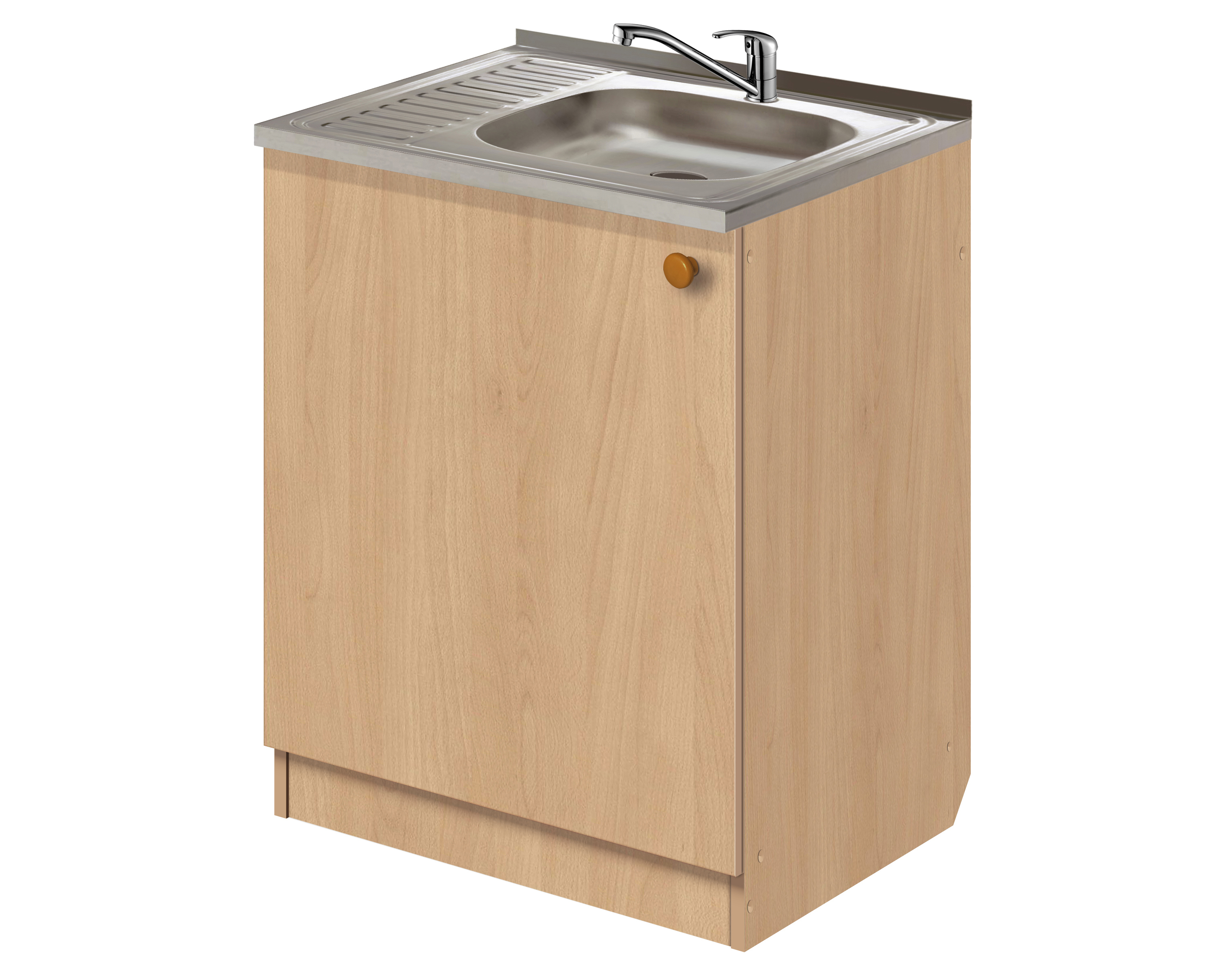 Изображение товара Напольный шкаф с мойкой Лидер Эконом ТМ4213 60x82x60 см ЛДСП цвет бук