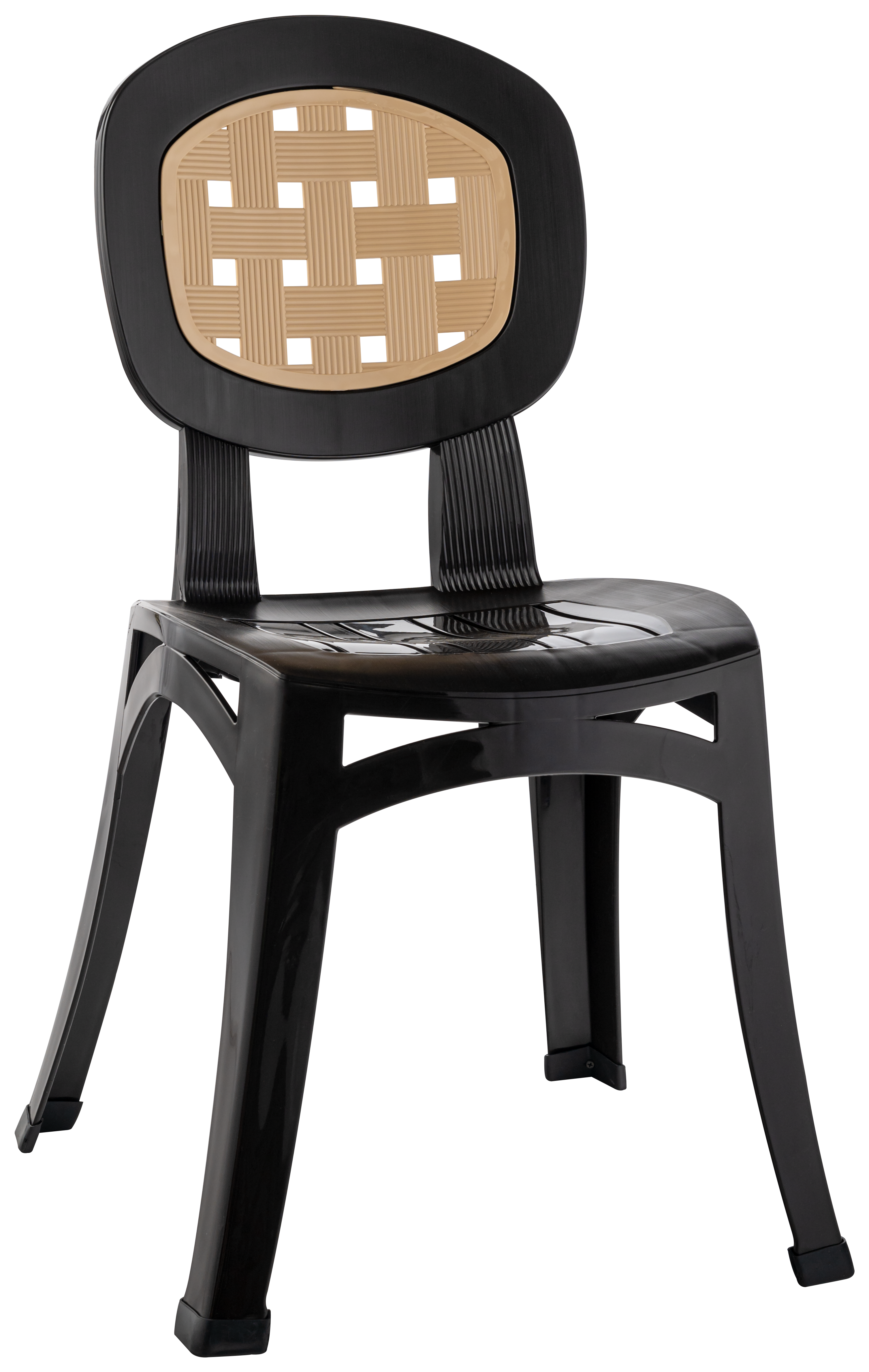 Изображение товара Стул Элегант из пластика коричневого и бежевого цвета для сада