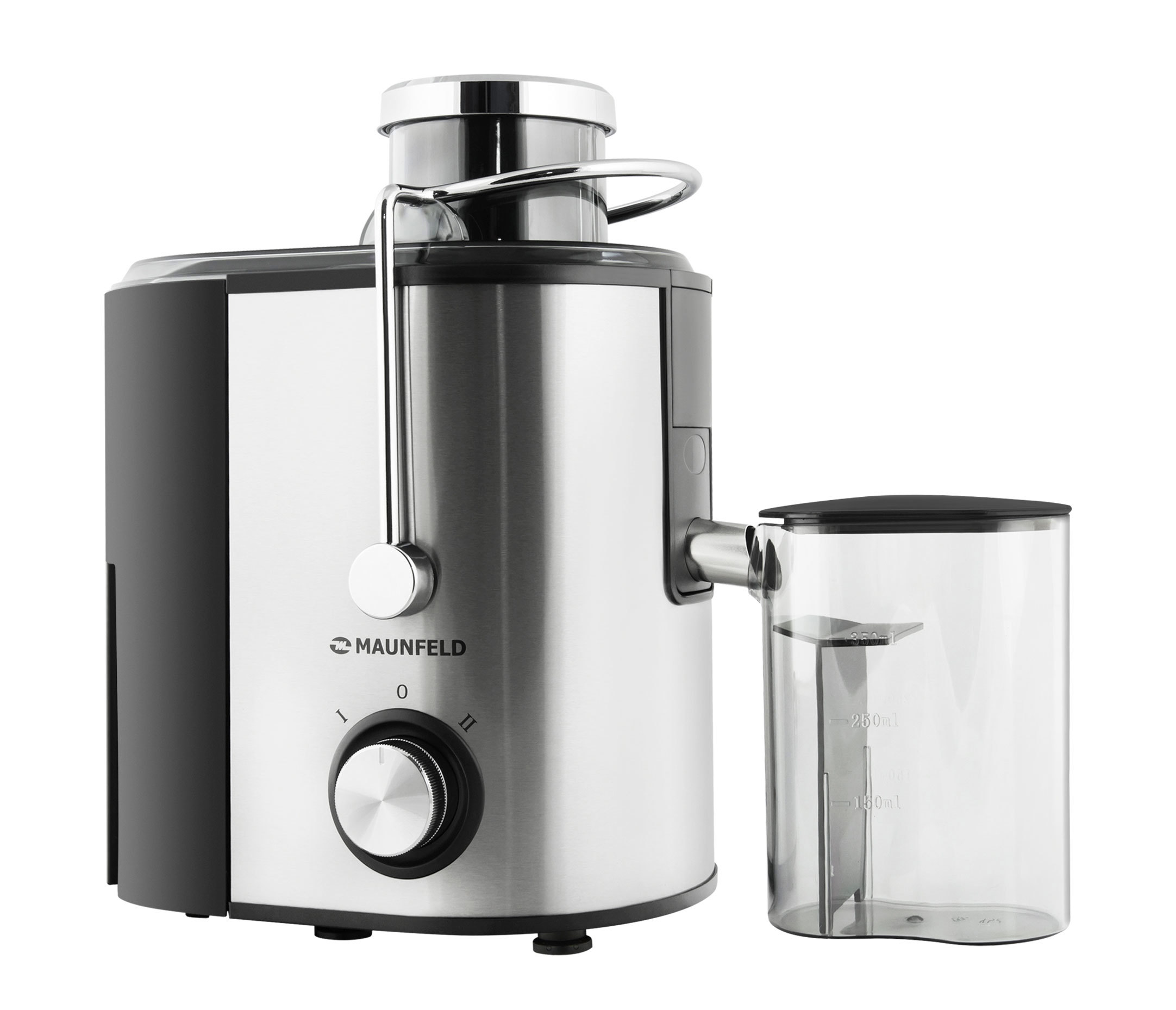 Изображение товара Электрическая соковыжималка MAUNFELD 850 Вт нержавеющая сталь 2 скорости