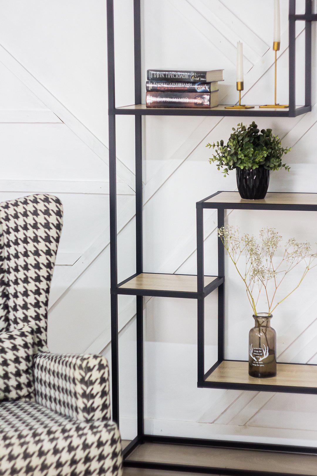 Изображение товара Стеллаж Найди 86.4x199.2x30 см алюминий черный с полками ЛДСП