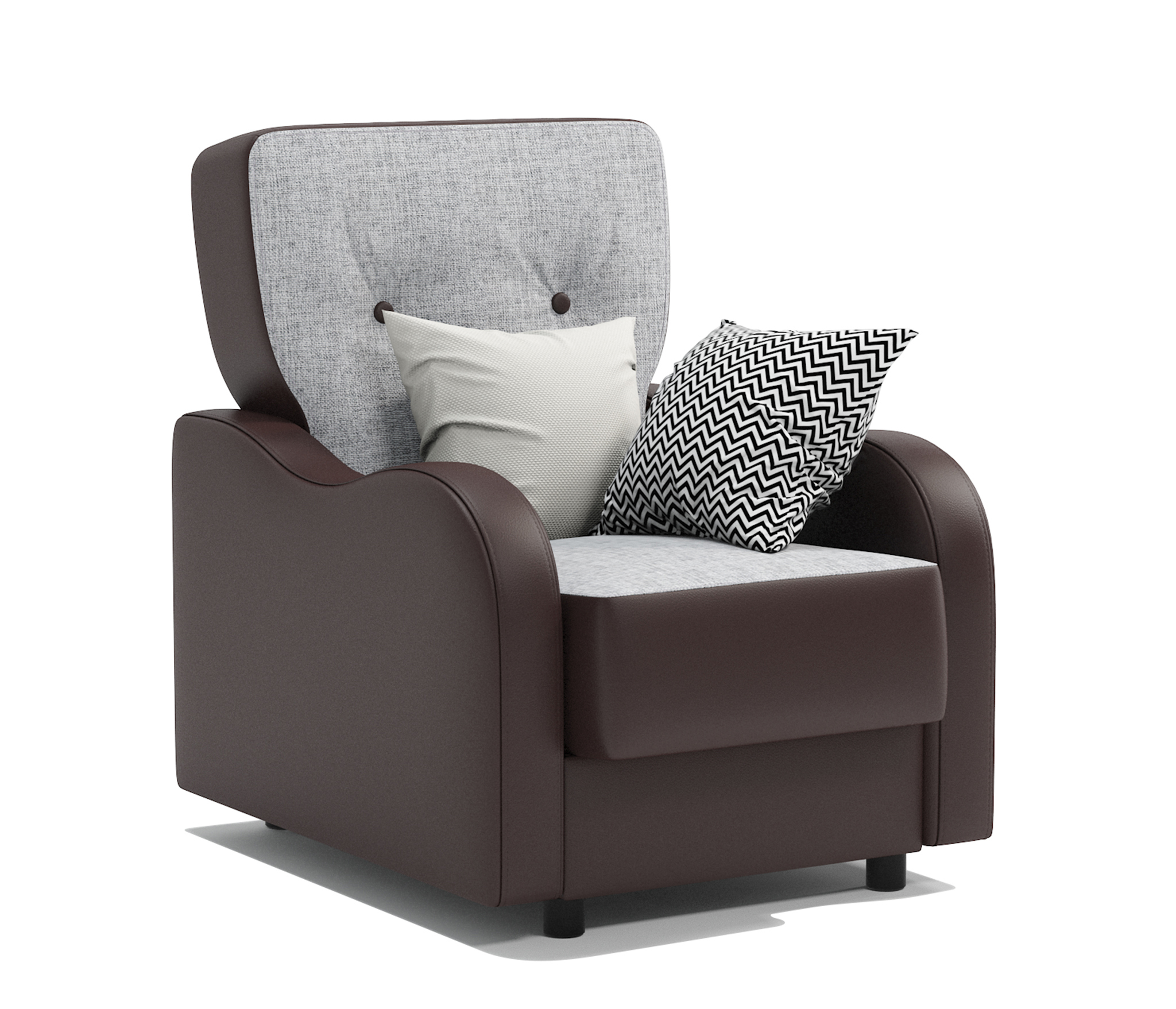 Изображение товара Кресло Шарм-Дизайн Классика В серый 71x90x93 см для гостиной и офиса