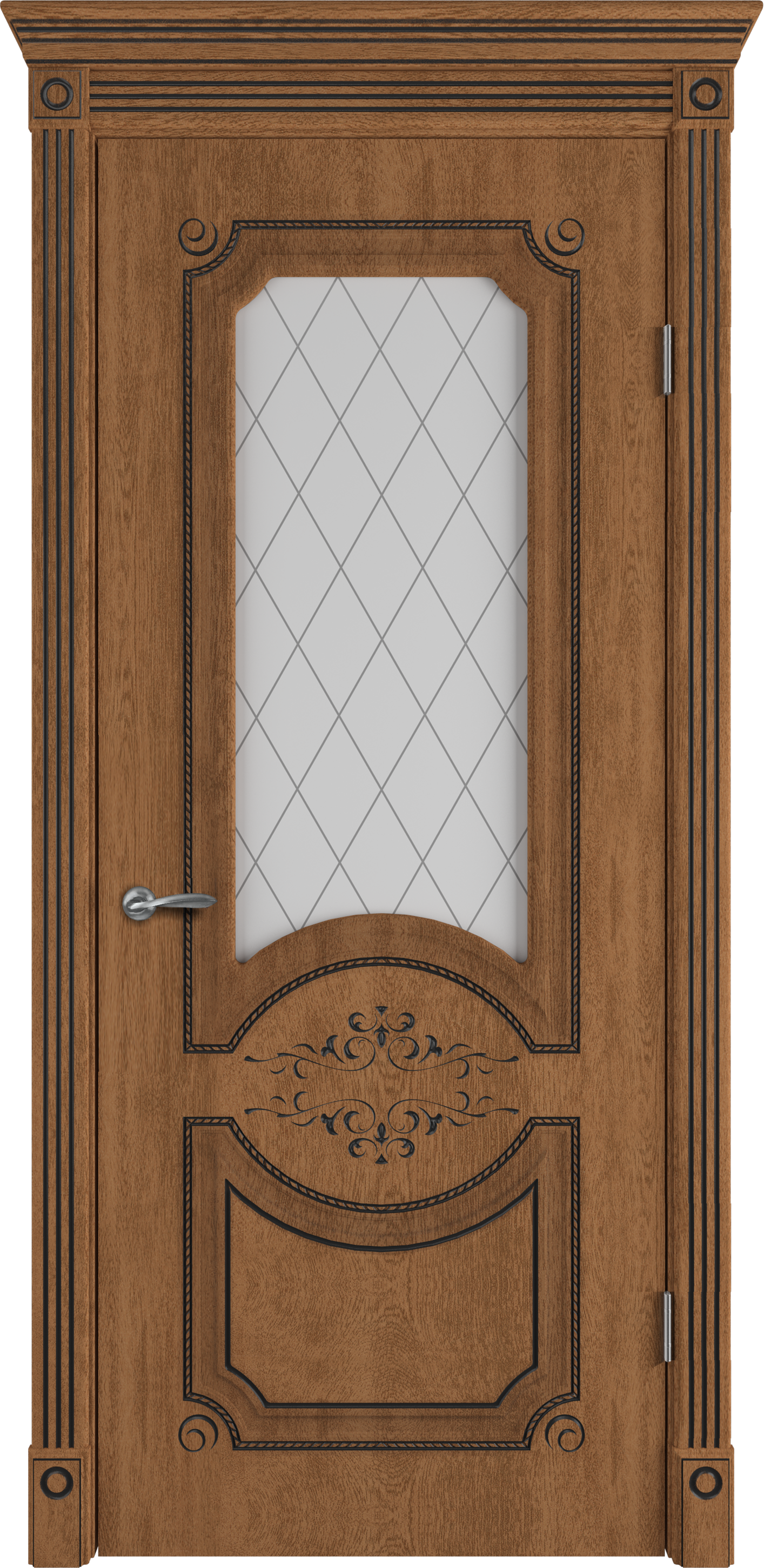 Изображение товара Дверь межкомнатная остекленная с замком и петлями в комплекте Милана 60x200 см ламинация ПВХ цвет дуб аурум