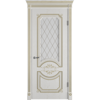 Изображение товара Дверь межкомнатная остекленная с замком и петлями в комплекте Милана 70x200 см ламинация ПВХ цвет дуб бьянко