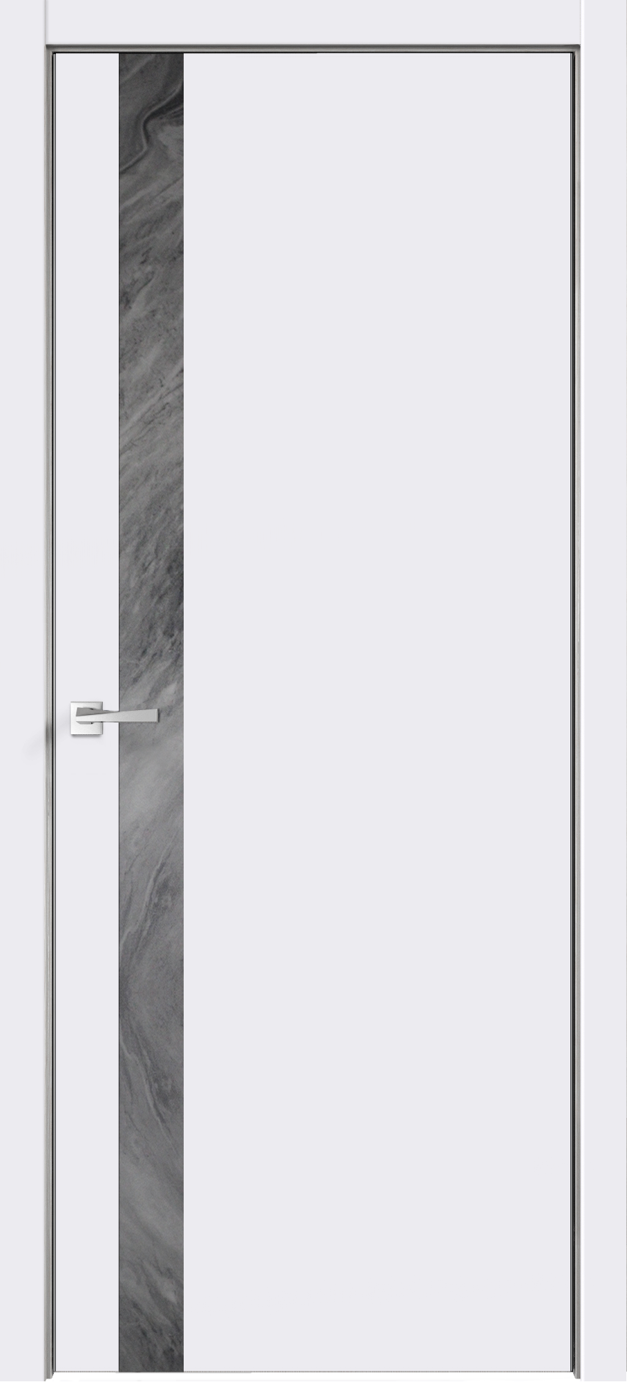 Изображение товара Дверь межкомнатная глухая с замком и петлями в комплекте Дайона 4 80x200 см ПВХ цвет софт милк/сланец грей