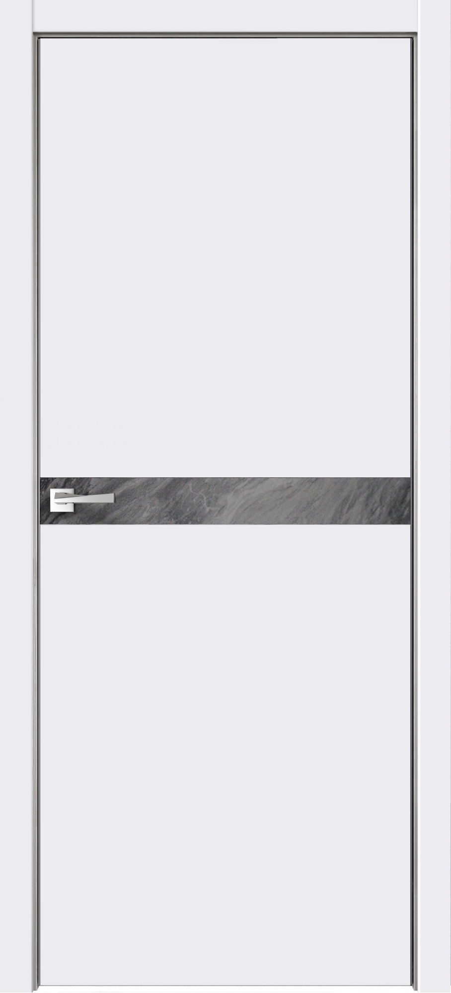 Изображение товара Дверь межкомнатная глухая с замком и петлями в комплекте Дайона 5 80x200 см ПВХ цвет софт милк/сланец грей