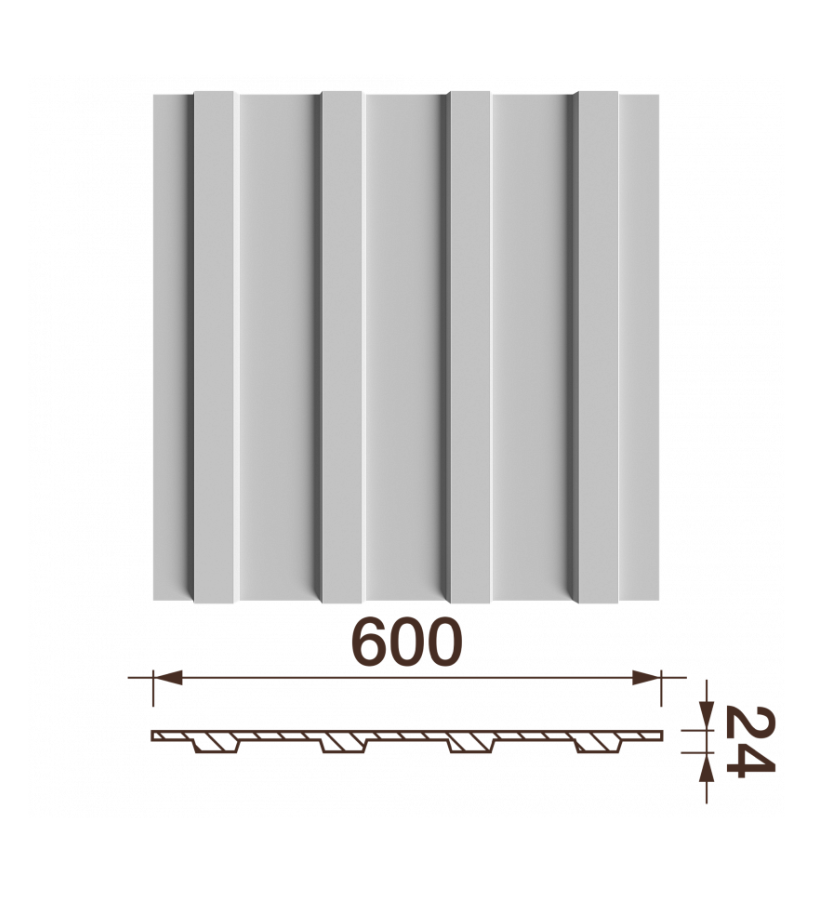 Изображение товара 3D Панель гипсовая Дикарт Маркет Паралайн 0.36м² белый 1 панель 600x600мм