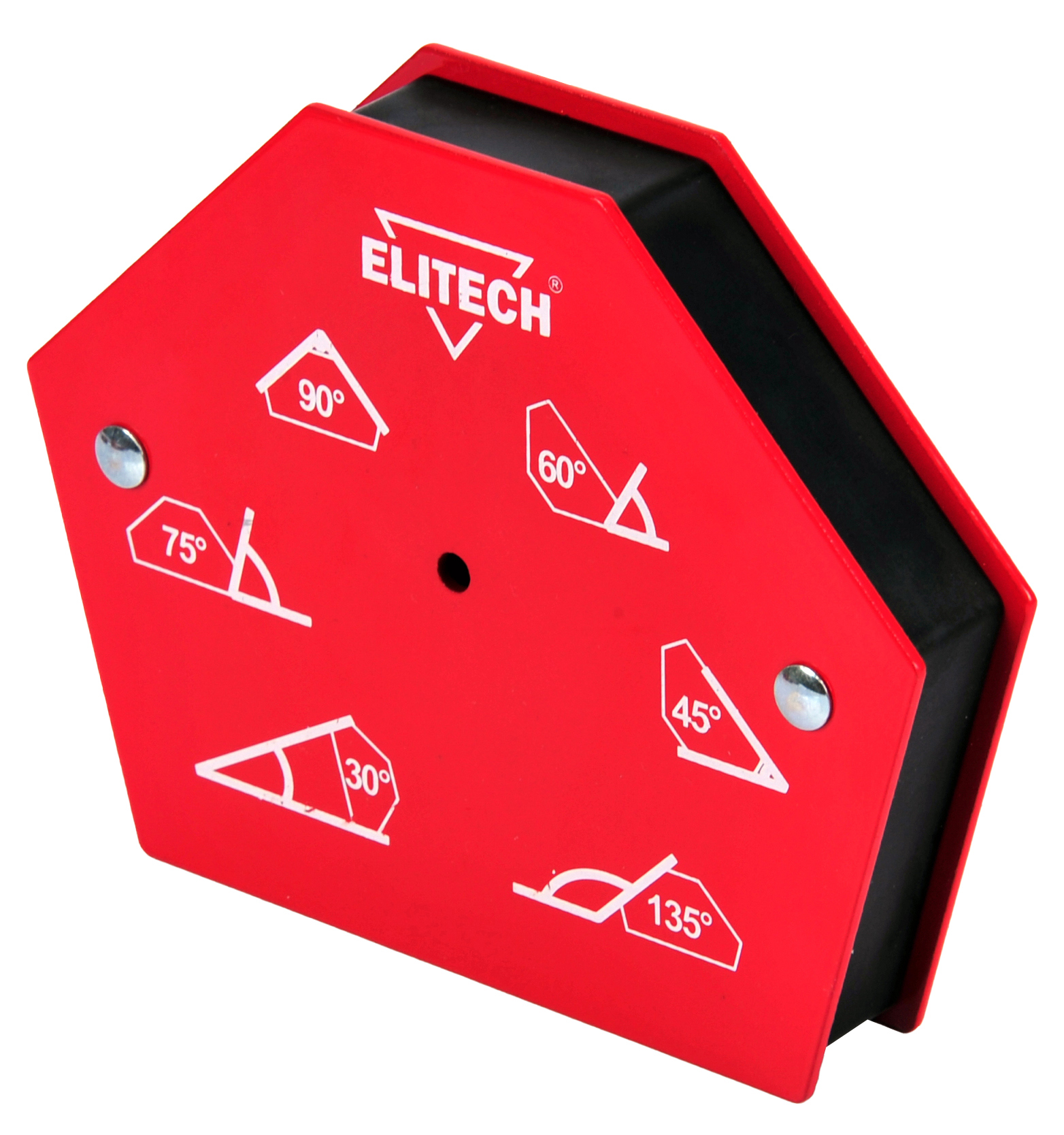 Изображение товара Магнитный уголок для сварки Elitech 135°, 35 кг, металл, красный