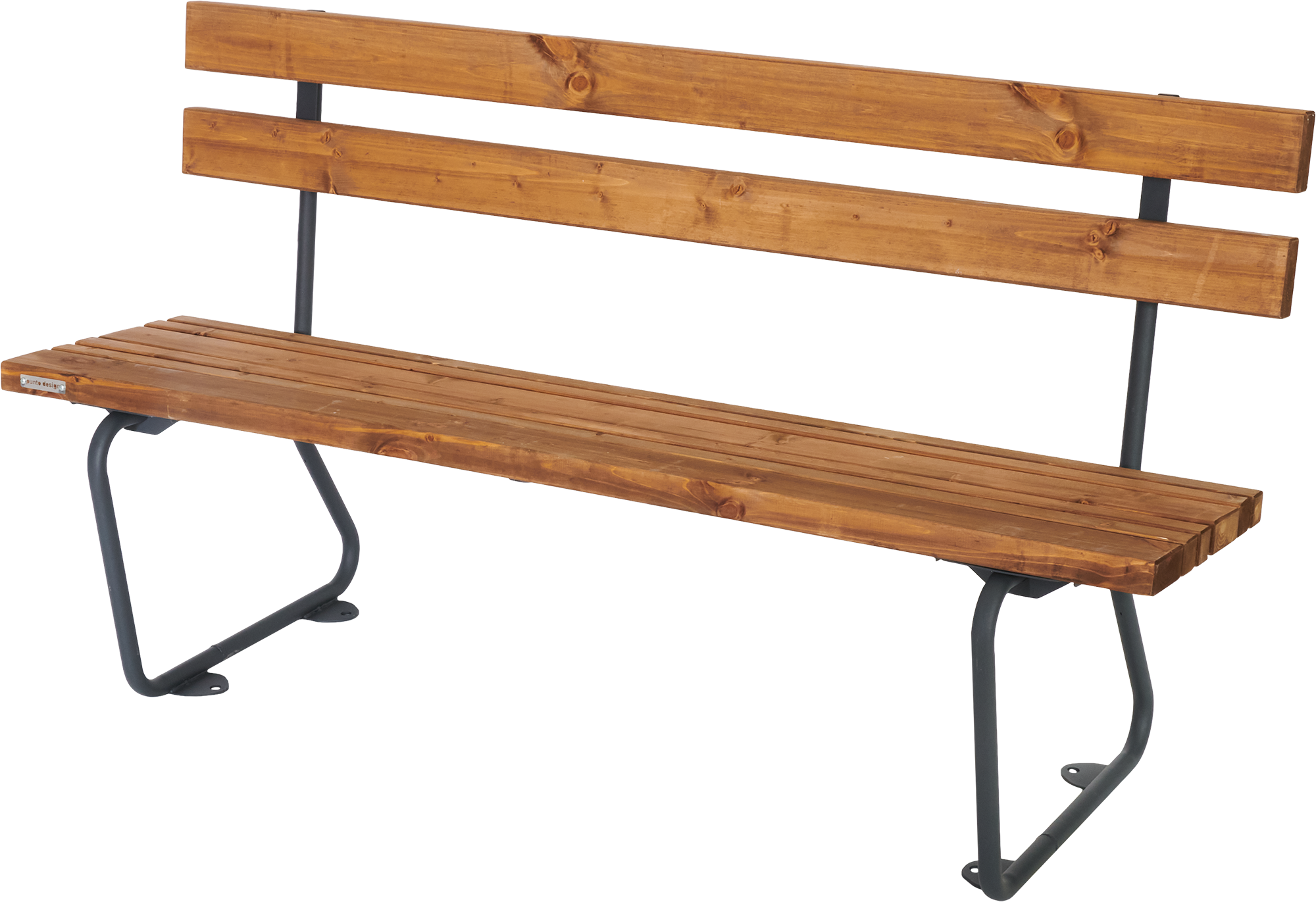 Изображение товара Скамья садовая со спинкой City Life 150x55x83 см коричневая сталь дерево