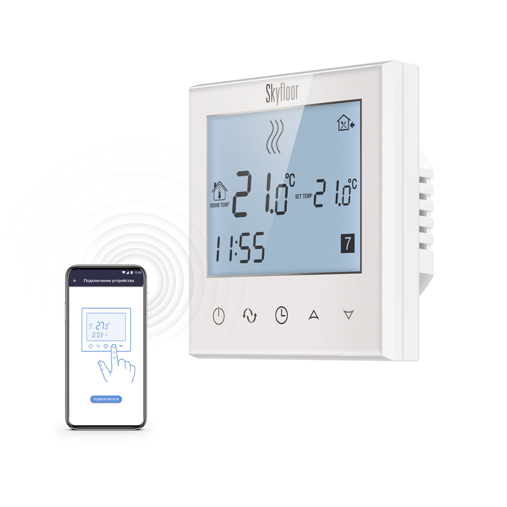 Изображение товара Терморегулятор для теплого пола Redmond SkyFloor RSF-171S цифровой 3600 Вт белый