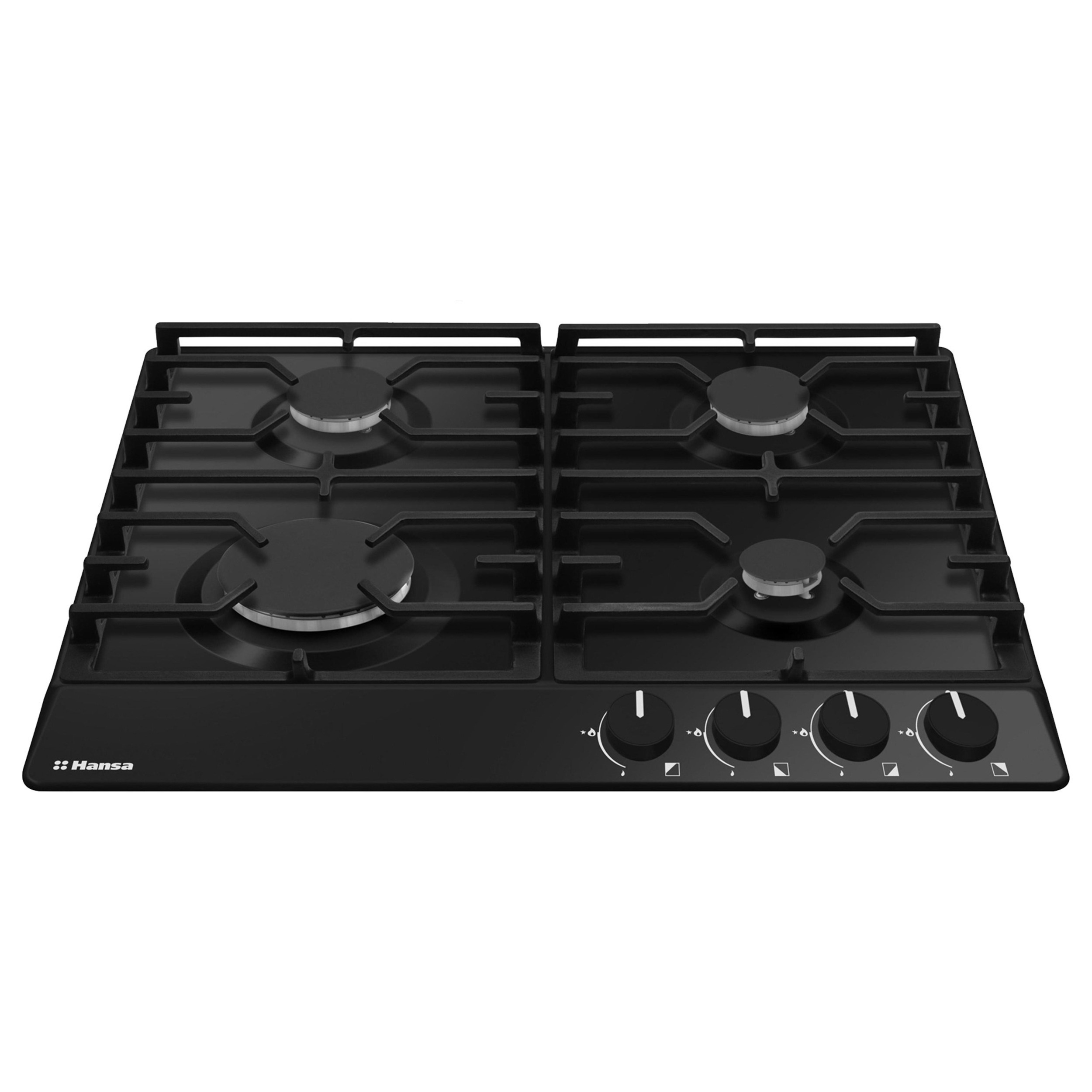 Изображение товара Газовая варочная панель Hansa BHGS630301 4 конфорки черный дизайн